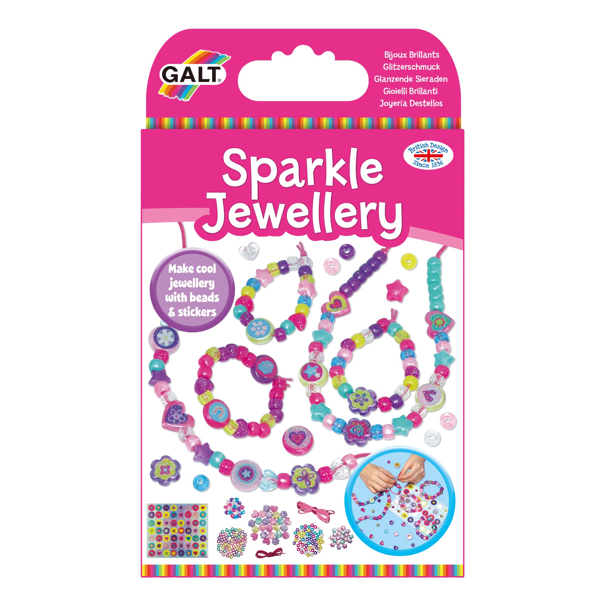 Galt Sparkle Jewellery Craft Kit - Arts & Crafts Set for Kids Ages 5+ 10
