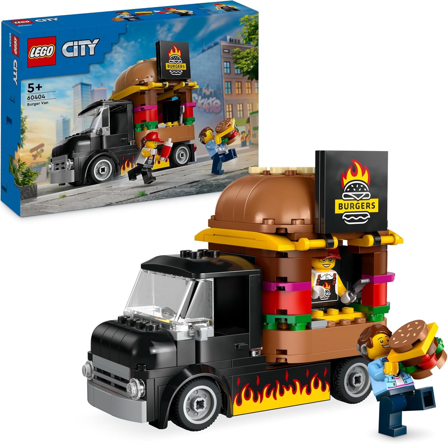 LEGO City Burger Van Toy - Food Truck Playset for 5+ Year Olds
