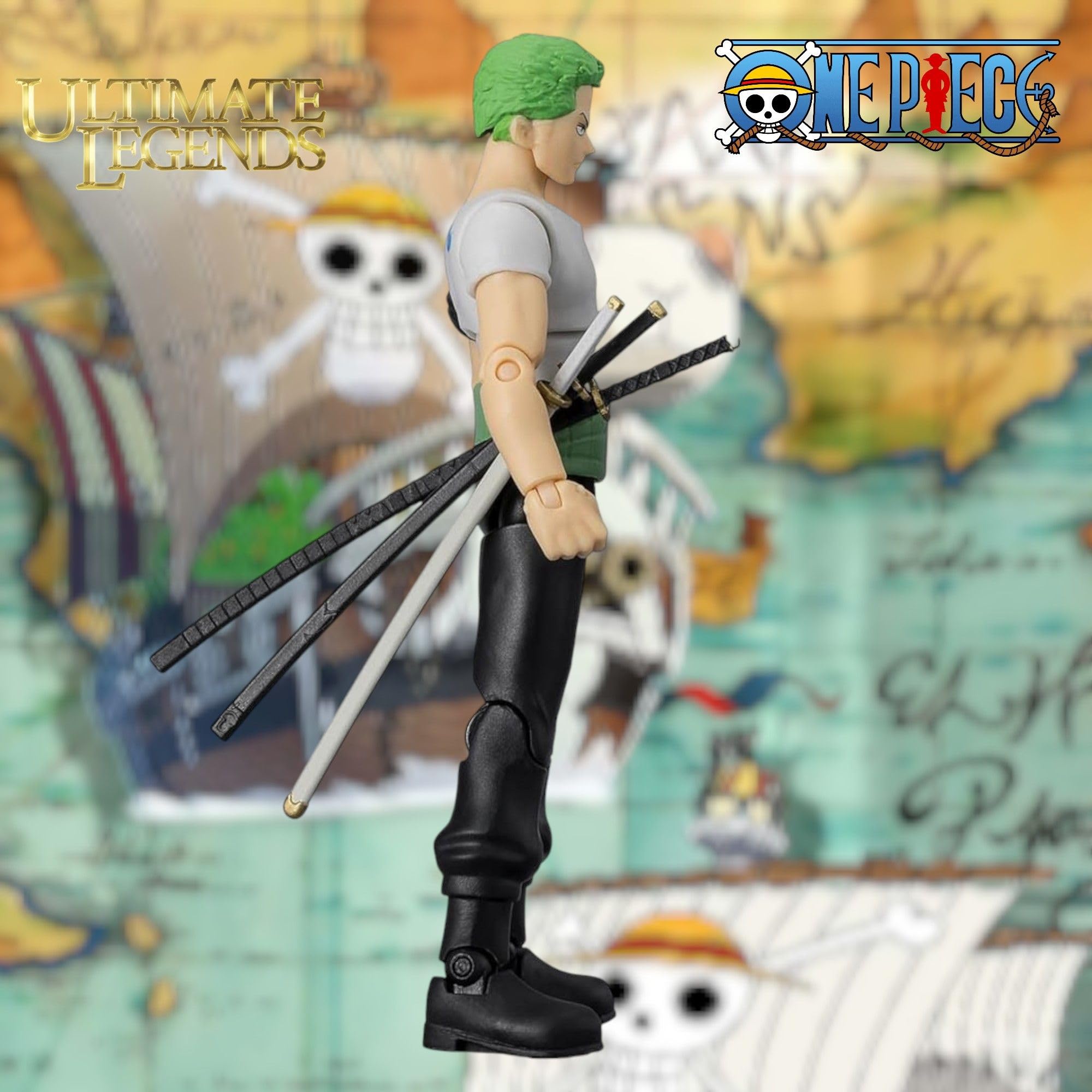 BANDAI Ultimate Legends Zoro Action Figure - 12.5cm Posable Anime Figure with 3 Swords 6