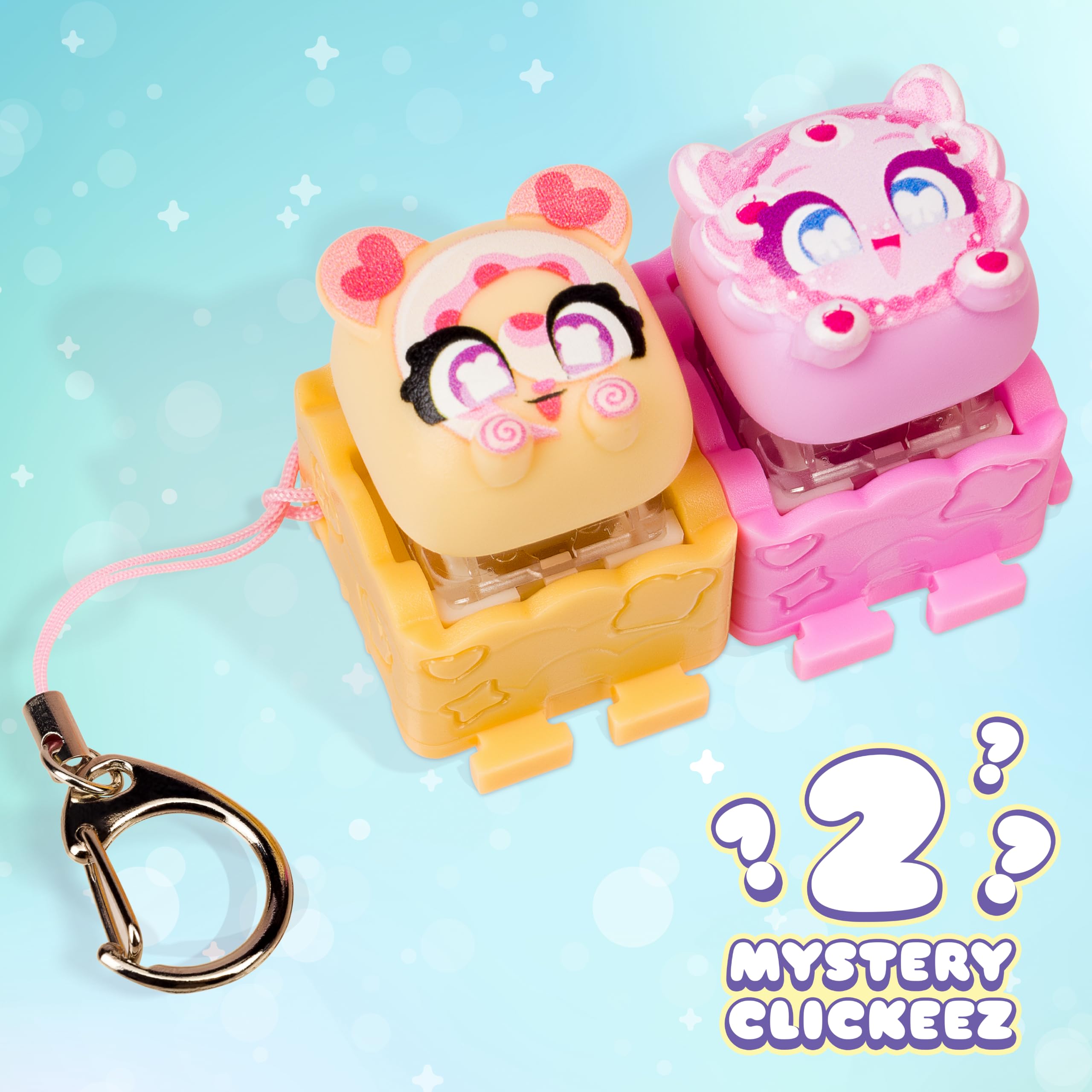 Clickeez Twin Pack - Series 3 (Bubble Pops) | Includes 2 Clickable Keyboard Fidget Toys, Keychain, Collector's Guide 3