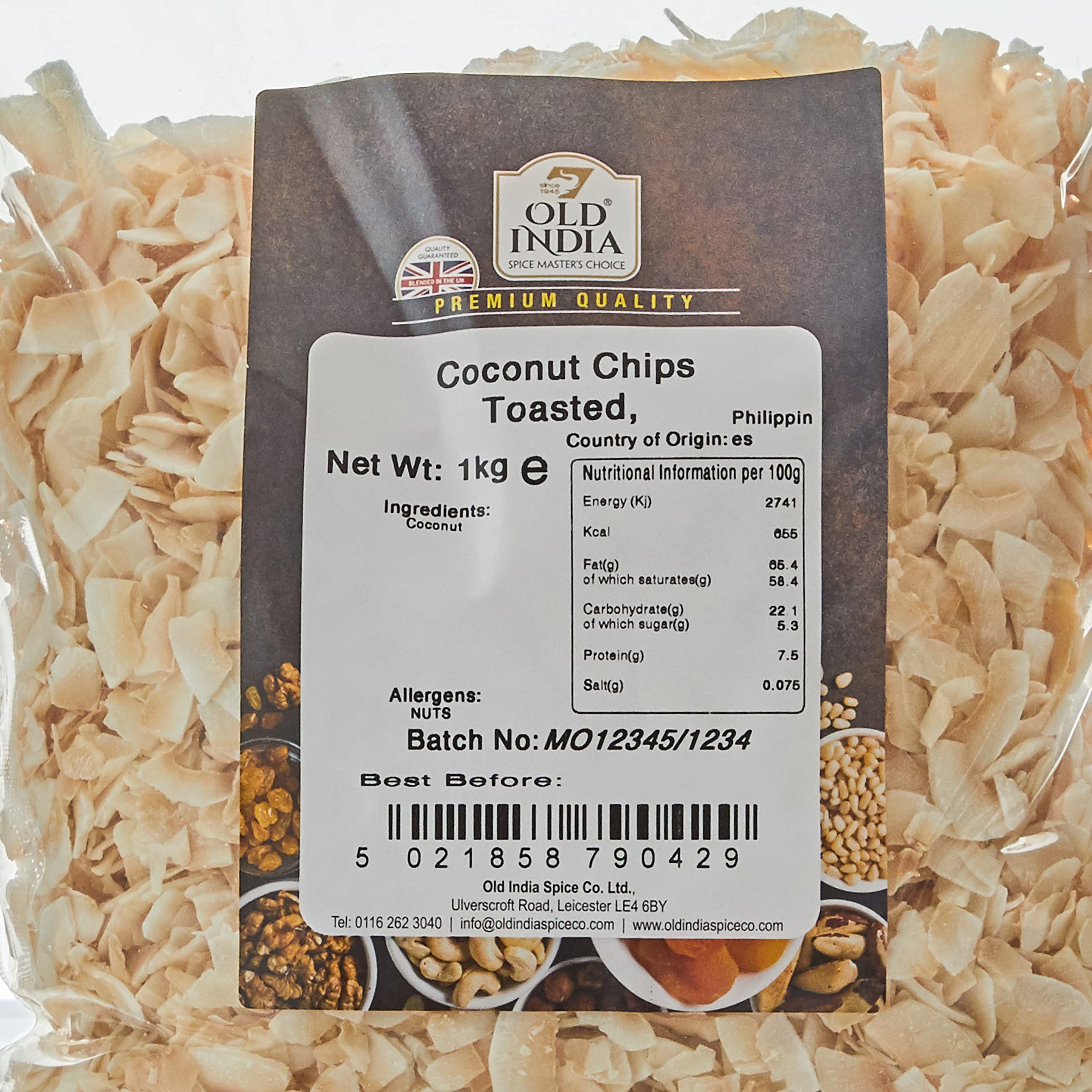 Old India Toasted Coconut Chips - Energy Rich | Protein Source | 1kg Pack