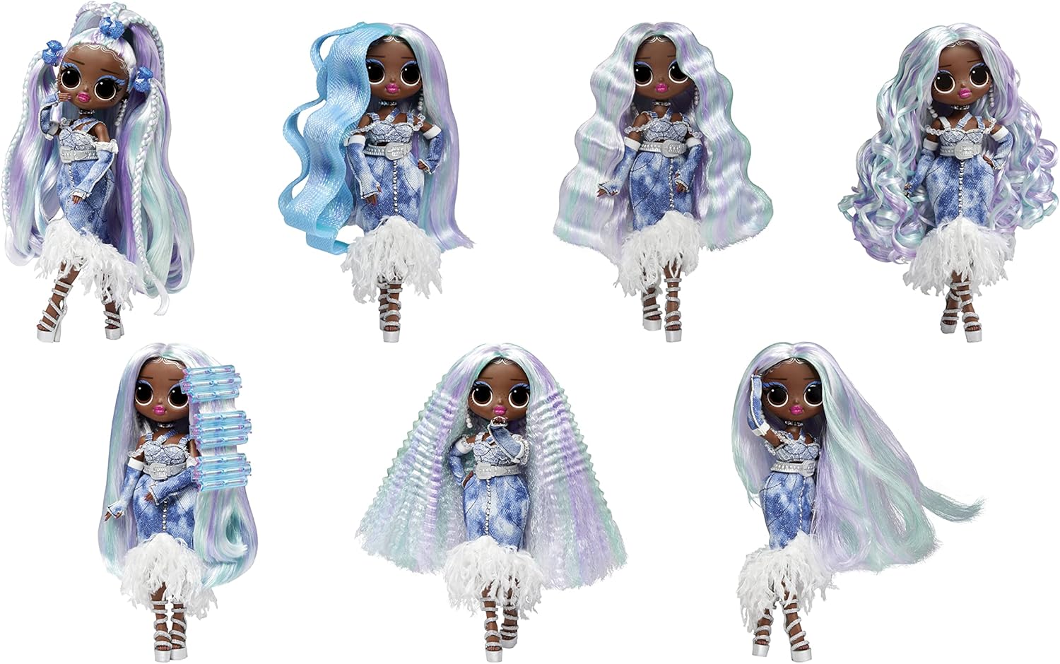 LOL Surprise OMG Fashion Show Hair Edition - Lady Braids 10" Doll with Transforming Hair & Accessories 7