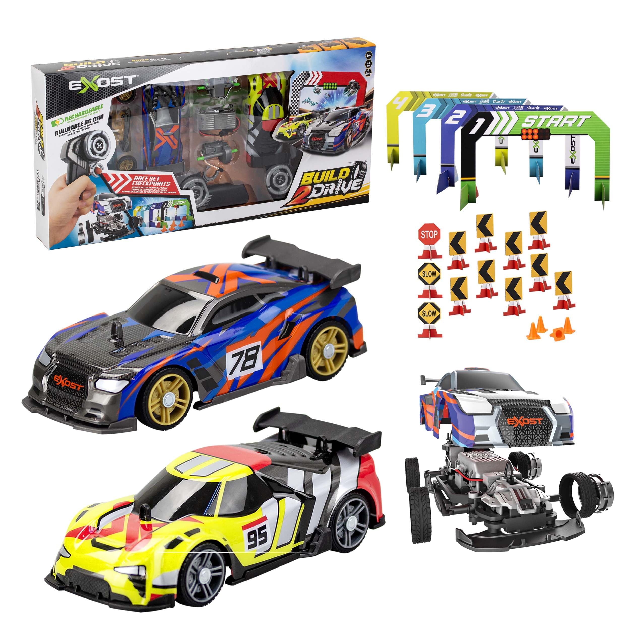 Silverlit Build 2 Drive RC Car Duo Set - Build, Race & Customize with 2 Remote-Controlled Cars for Kids 6+ 10