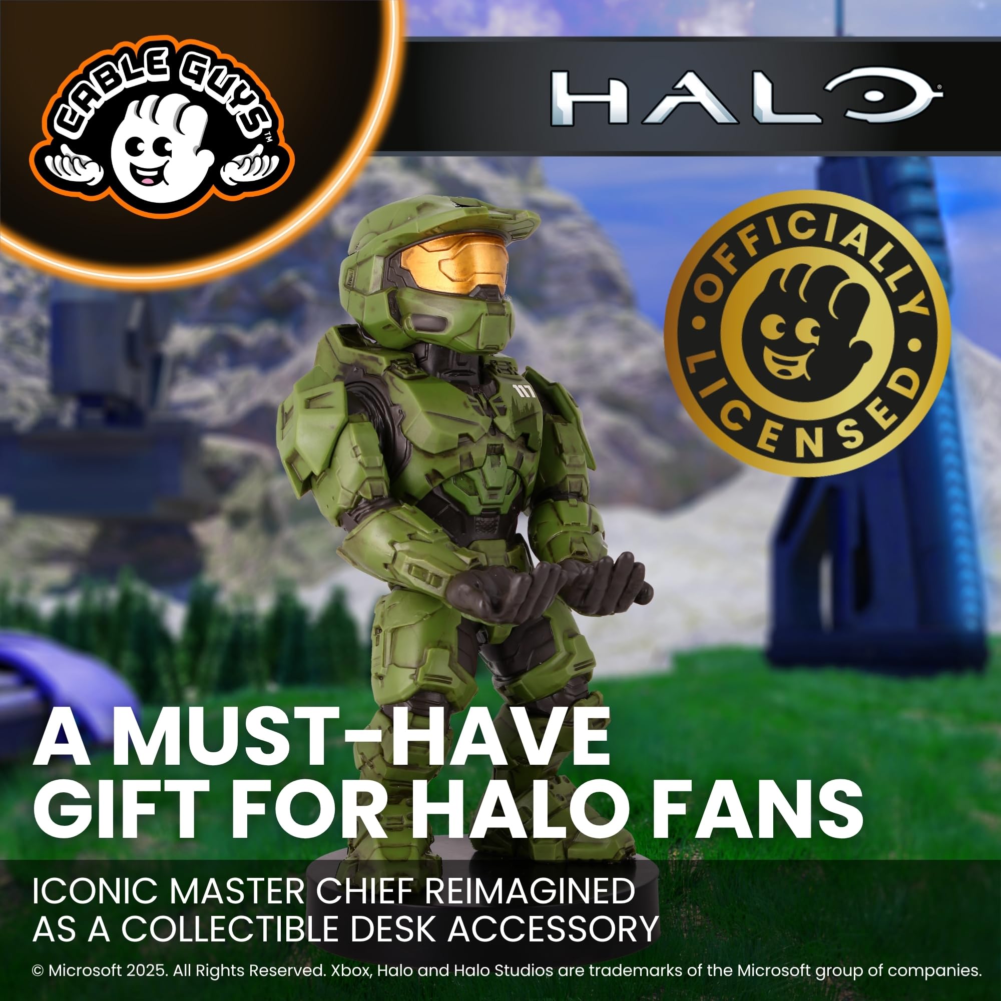 Cableguys Master Chief Infinite Controller & Phone Mount | 8.5in Tall | Black Plastic 5