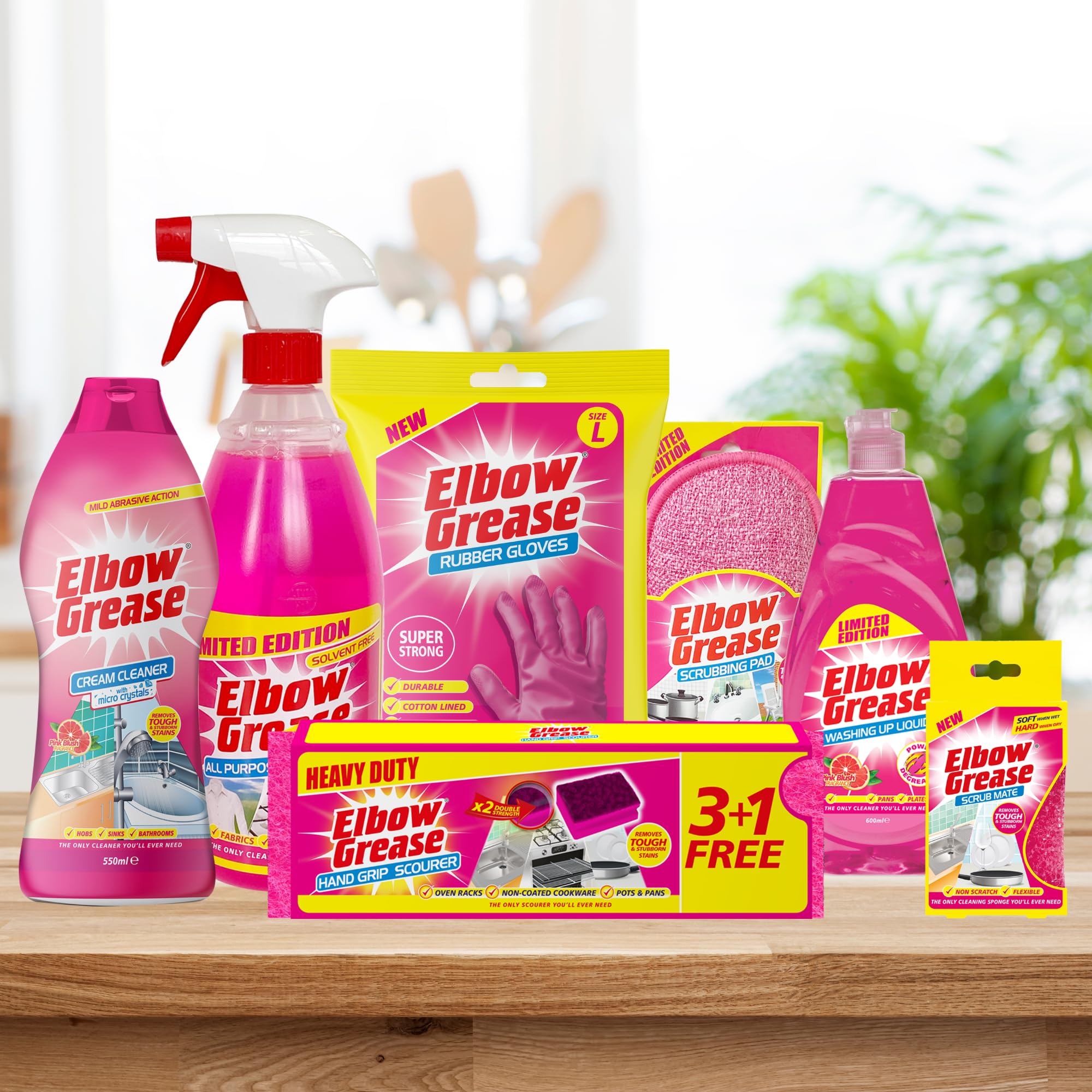 Elbow Grease - Pink Rubber Cleaning Gloves with Cotton Lining 5