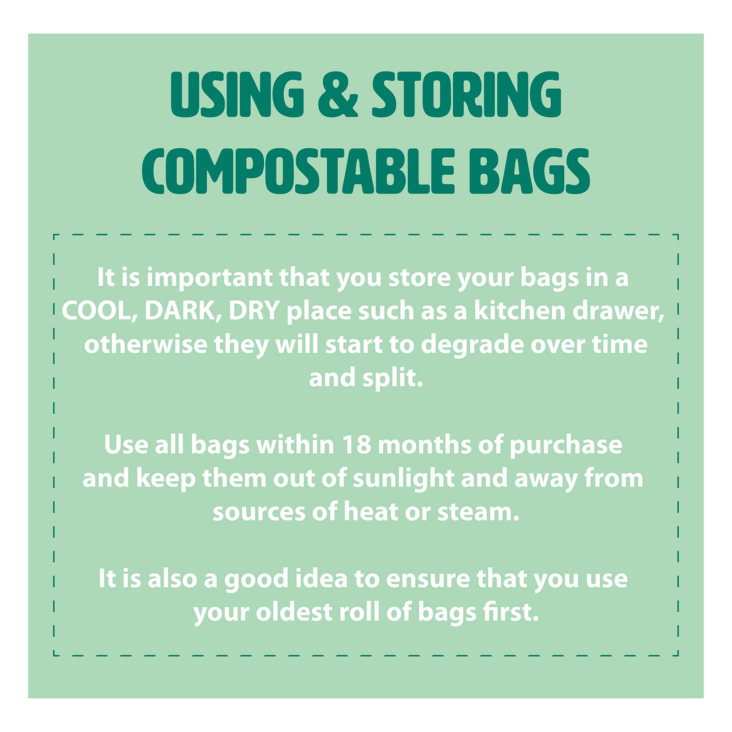 All-Green 35/40L Compostable Food Waste Bin Liners - Pack of 25 with Composting Guide 6