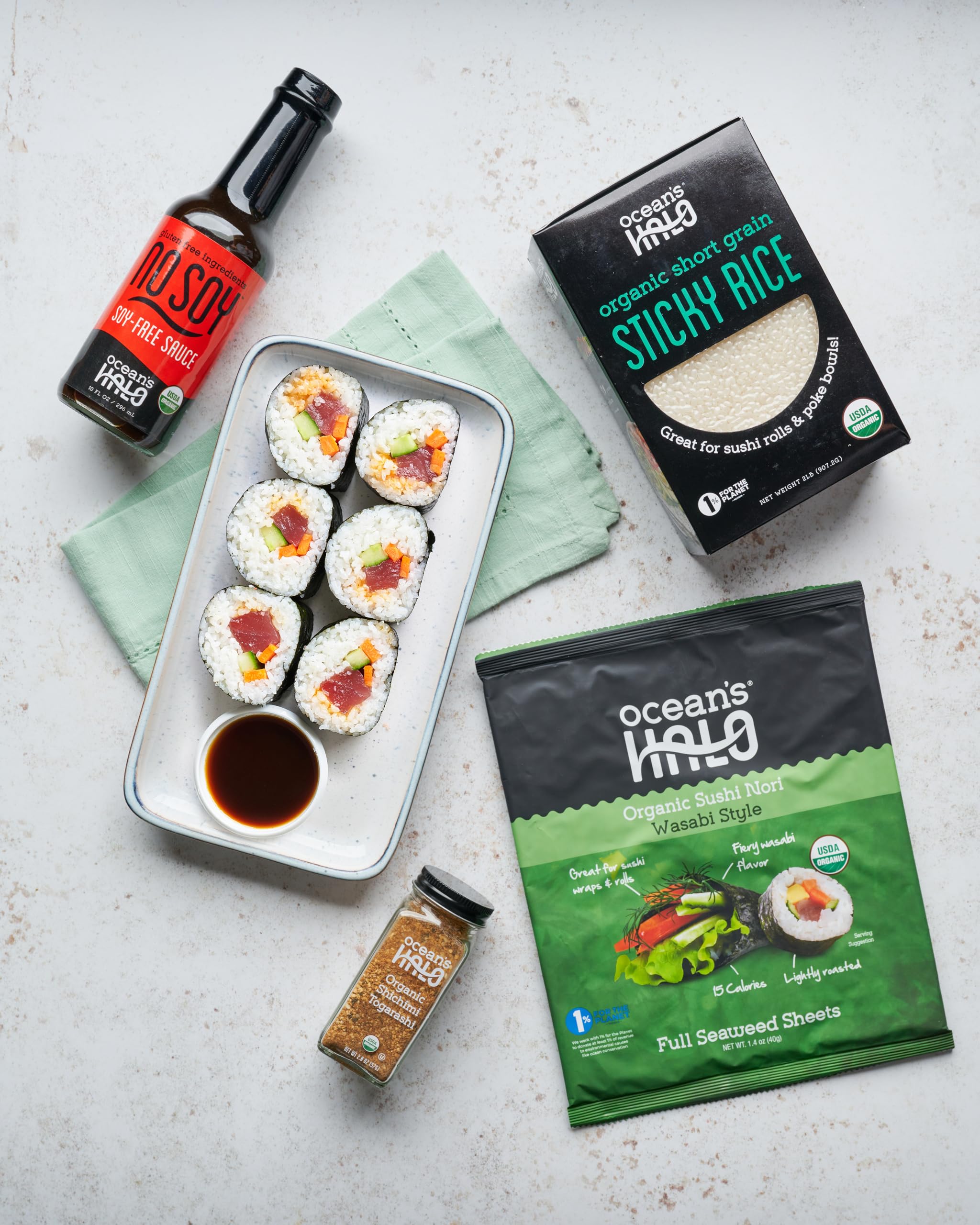 Ocean's Halo Organic Wasabi Seaweed - 28g, Trayless Sustainable Packaging 4