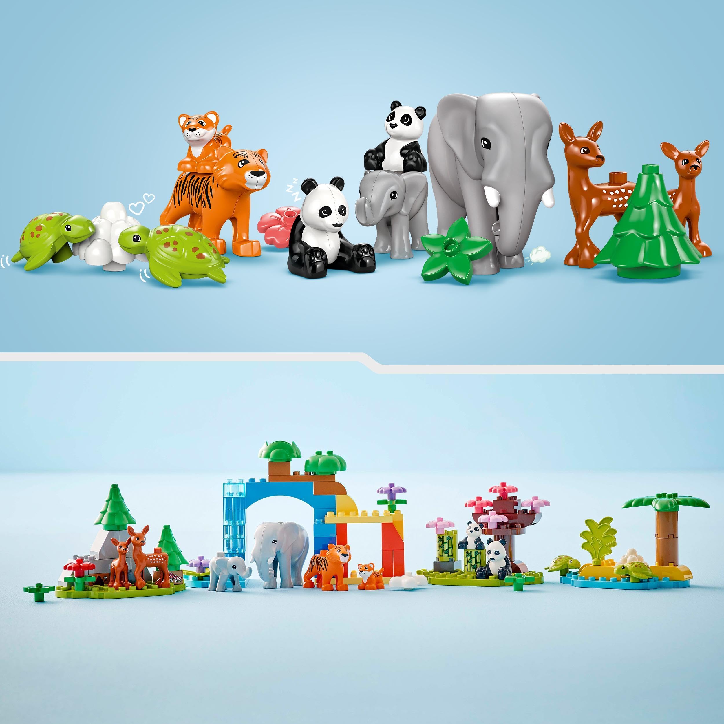 LEGO DUPLO 3in1 Wild Animal Families Set - Educational Building Toy for Toddlers 2+ 10