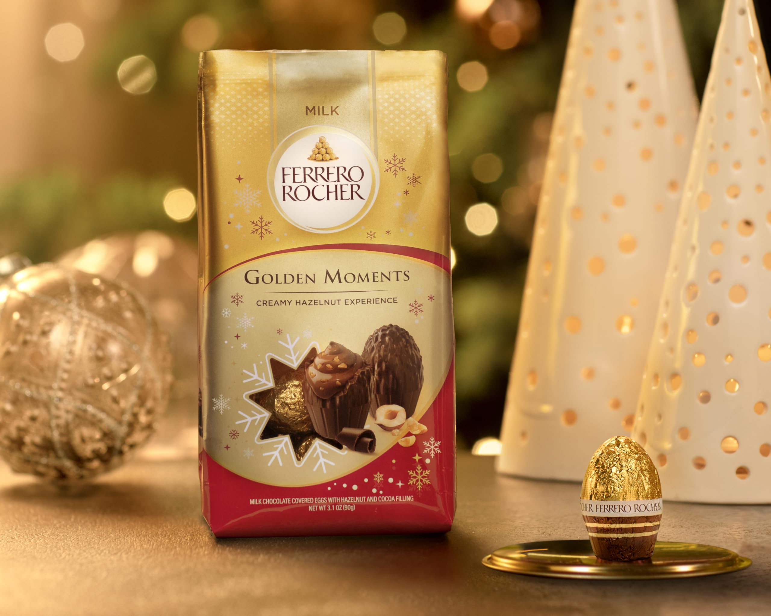 Ferrero Rocher Golden Moments Milk Chocolate Hazelnut Treats 90g Bag 7