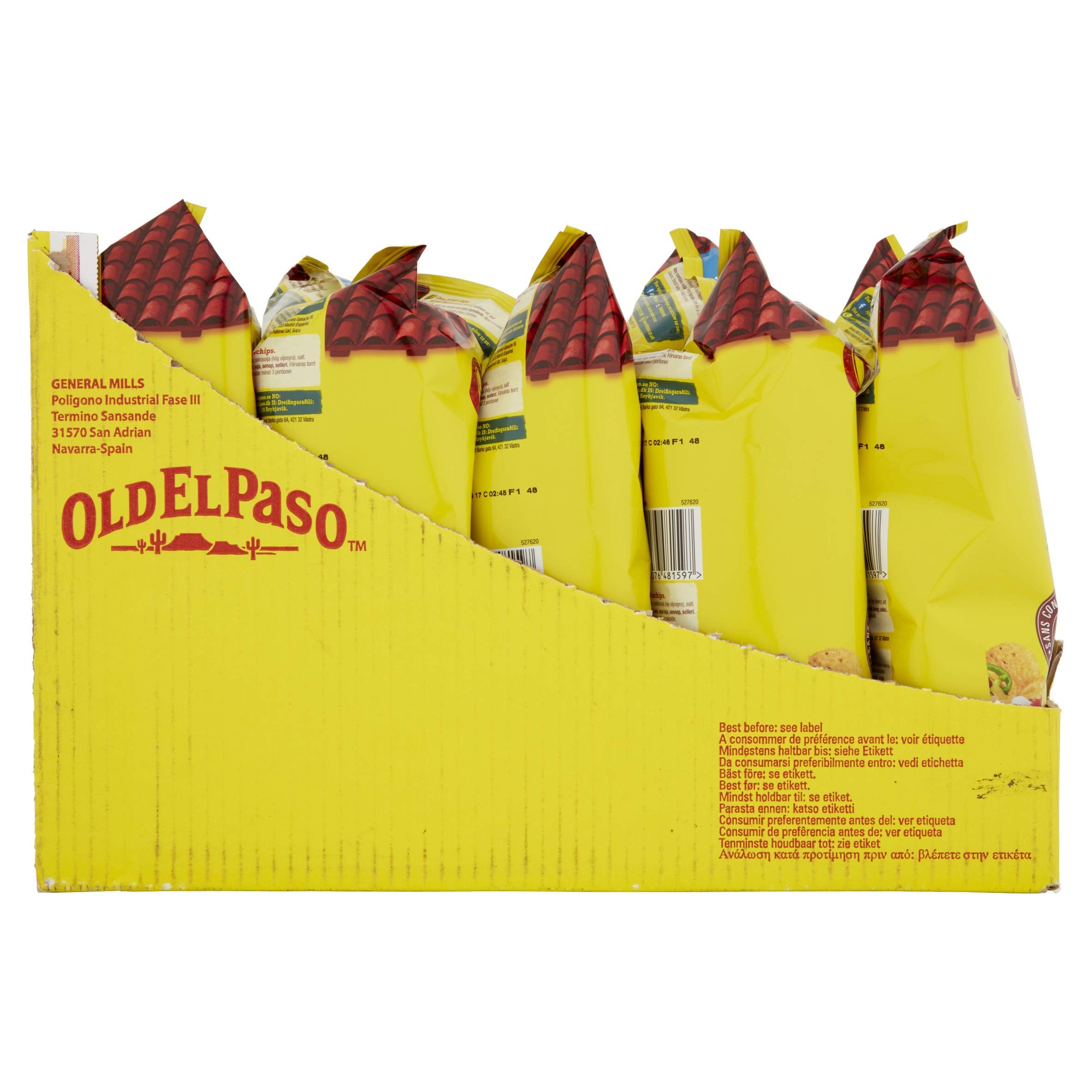 Old El Paso Gluten Free Crunchy Original Tortilla Chips 185g (Pack of 5)