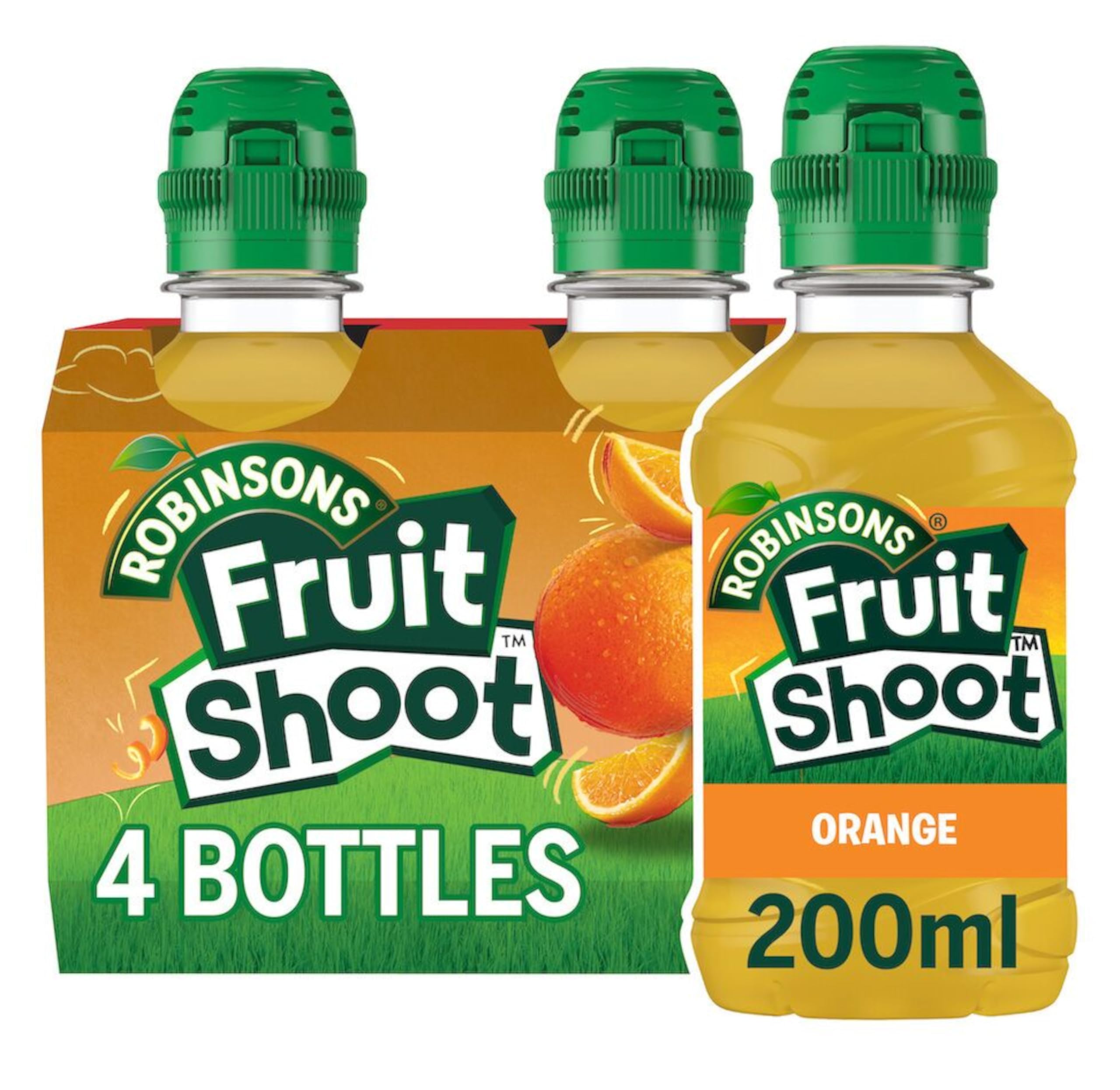 Robinsons Fruit Shoot Orange Low Calorie Soft Drink, 4 x 200ml