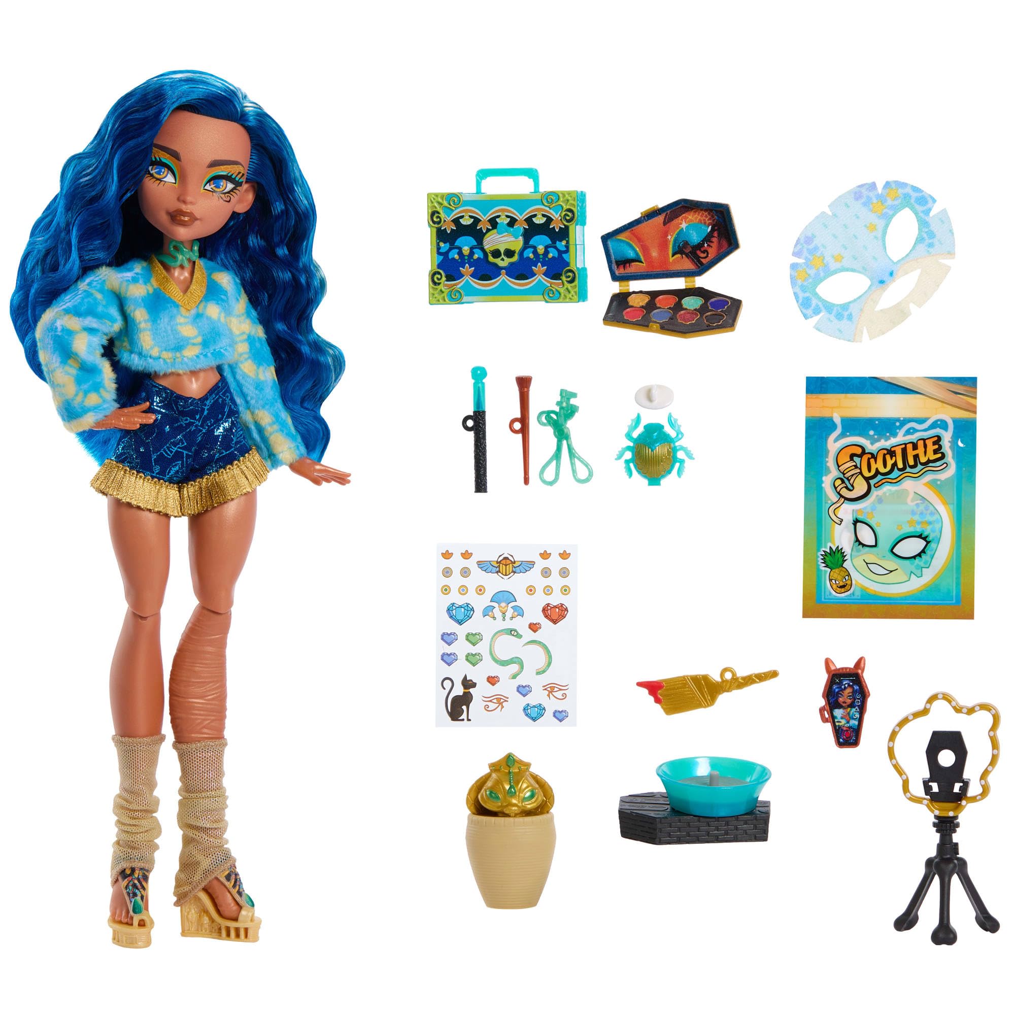 Monster High Self-Scare Secrets Cleo De Nile Doll and Accessories Set | Ages 4-10 | JMG74