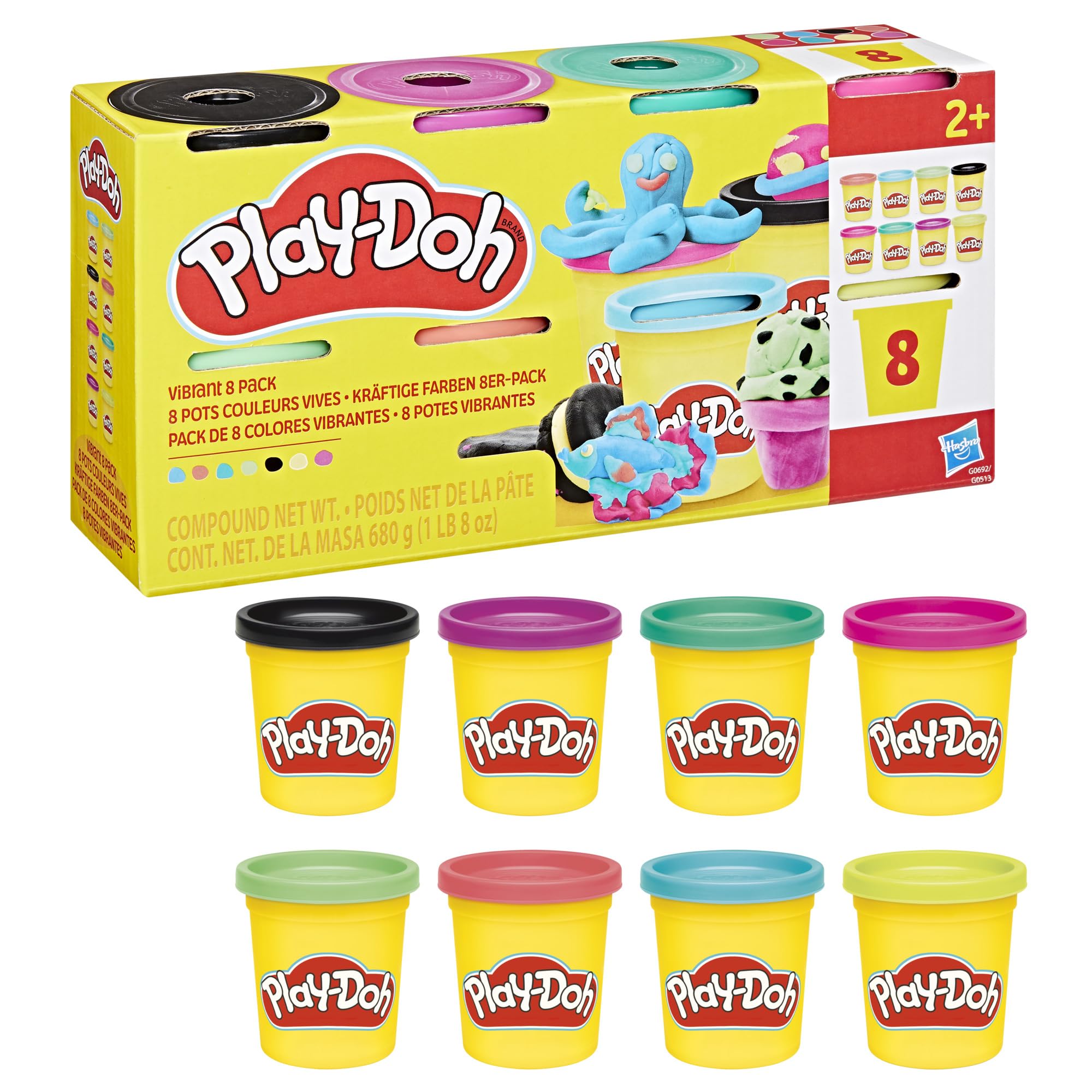 Play-Doh 8 Pack - 85g Vibrant Colors for Kids Ages 2+