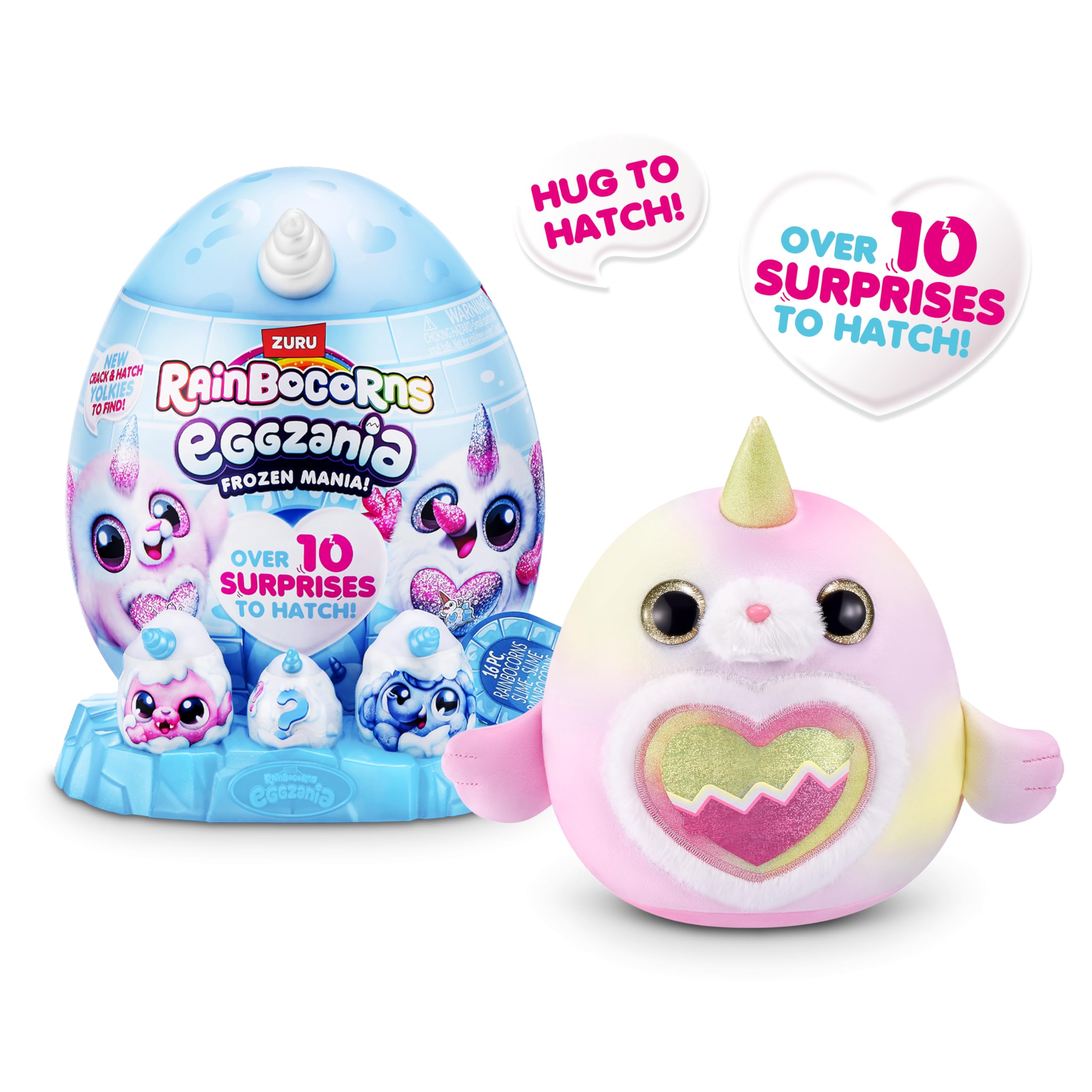 Rainbocorns Eggzania Frozen Mania by ZURU - Collectible Plush Toy for Girls 3+ 4
