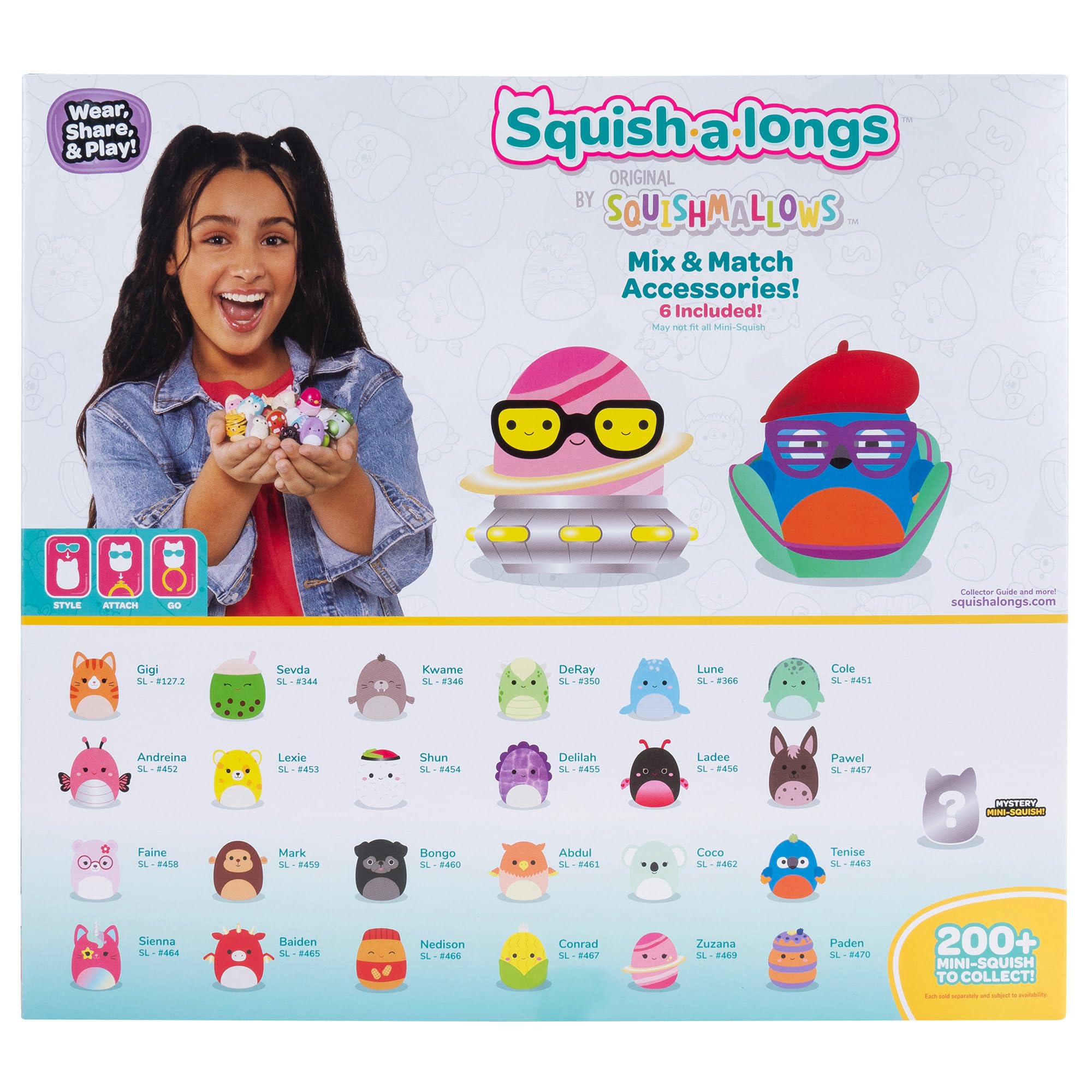 Squish-a-longs 25-Pack - Series 3 Mini-Squish Collectibles with Accessories and Ring 8