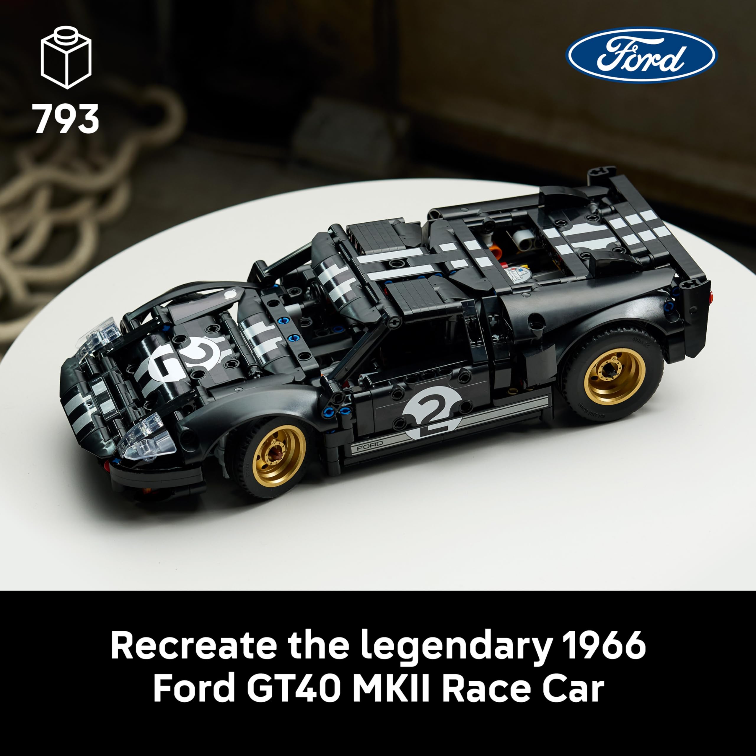 LEGO Technic 1966 Ford GT40 MKII Race Car Building Set | Model 42223 | Ages 18+ 2