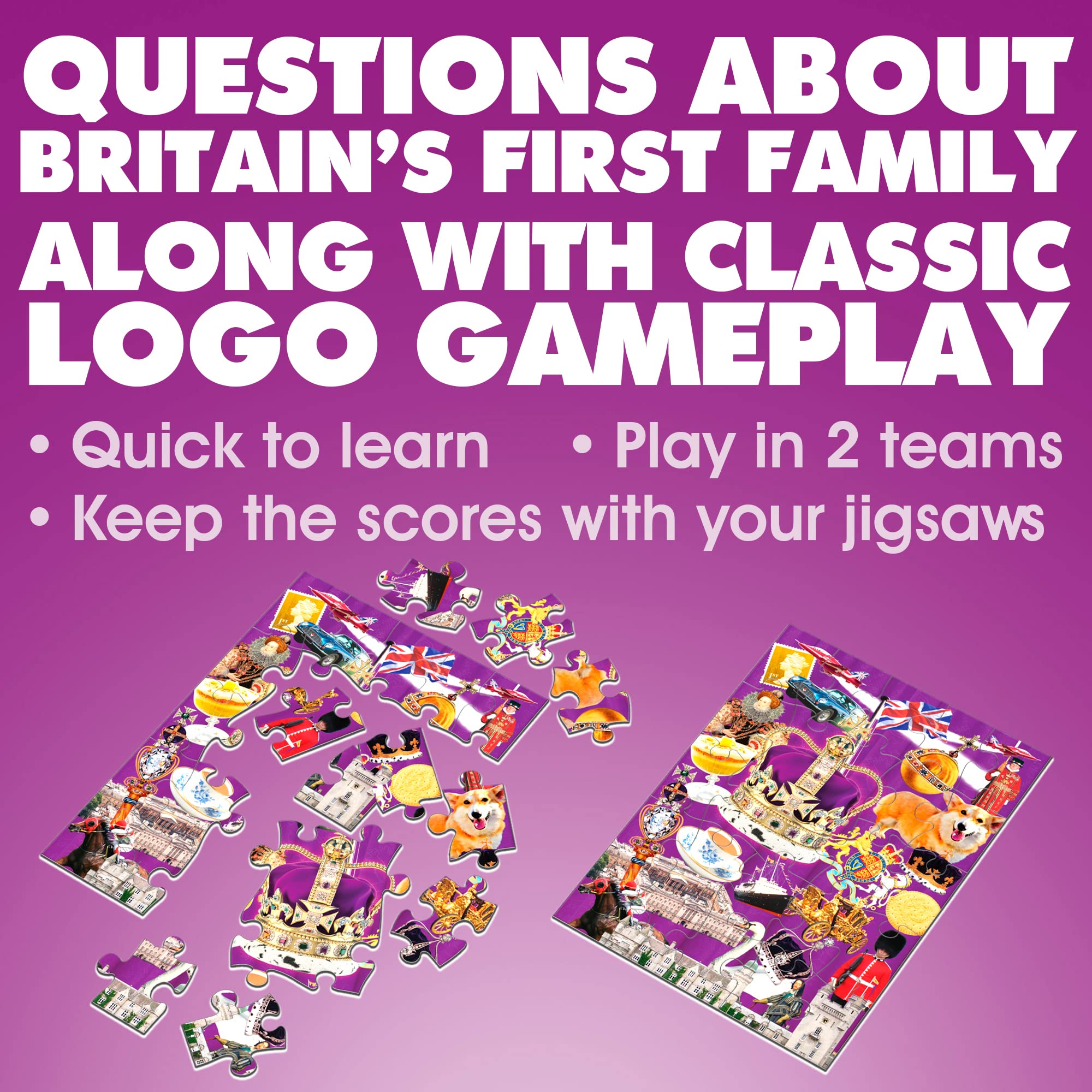 Drumond Park Best of the Royals Logo Board Game for2-8 Players, Family Trivia Game for Ages12+