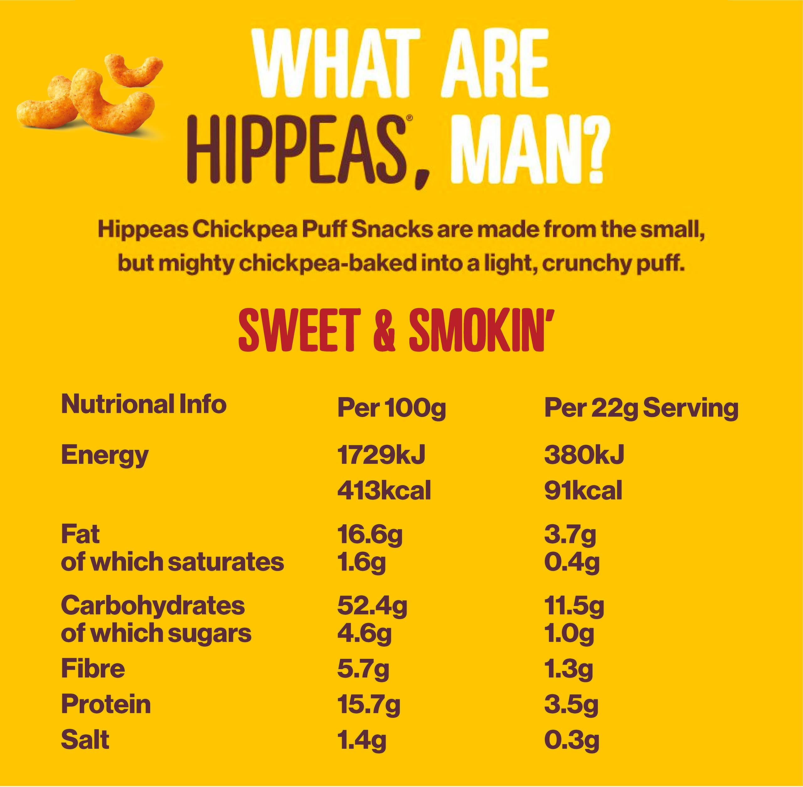 Hippeas Smoky Paprika Chickpea Puff Vegan Multipack Crisps | 24 x 22g Snack