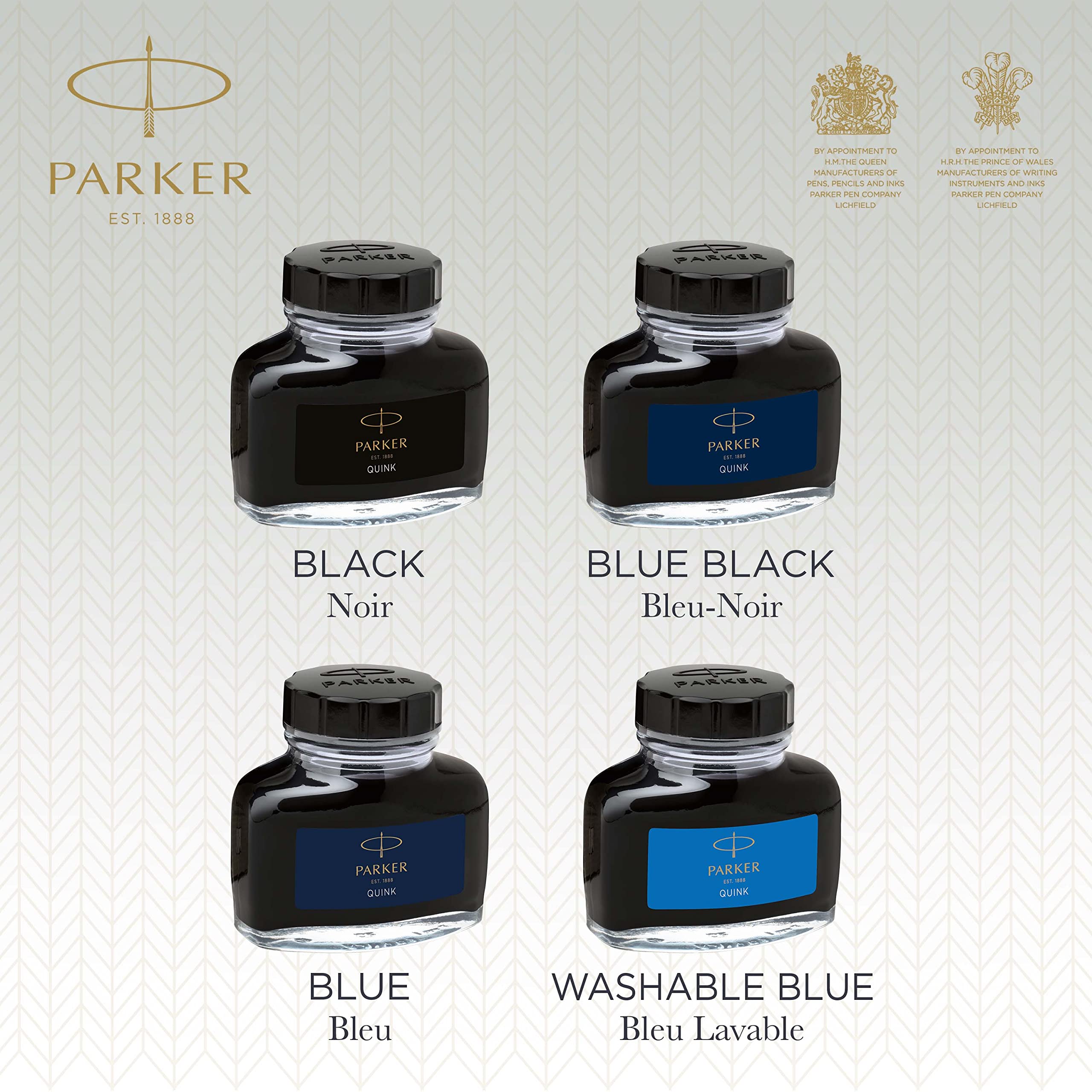 PARKER QUINK Fountain Pen Ink Bottle - Washable Blue | 57 ml | Smooth Flow 7