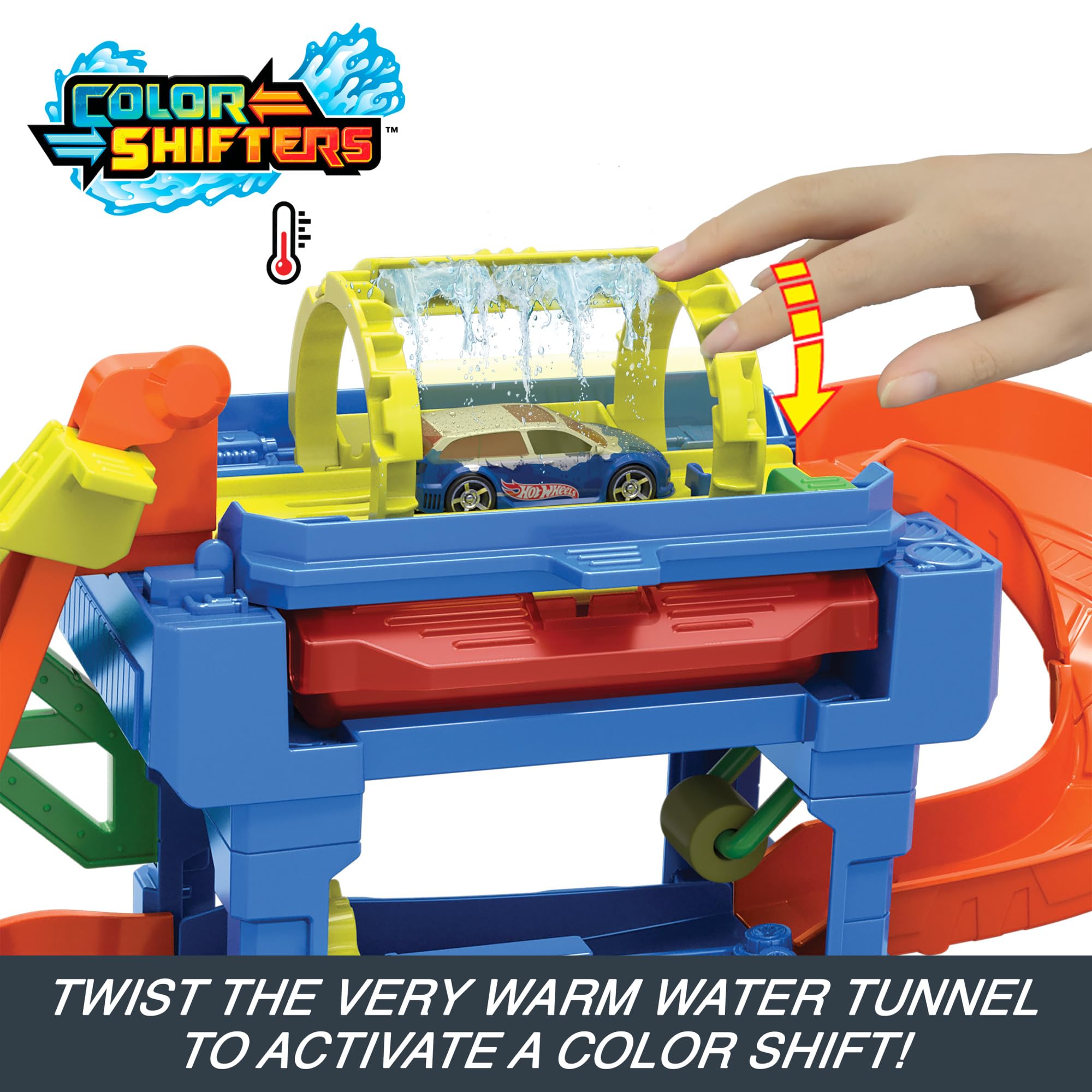 Hot Wheels City Tunnel Twist Car Wash - Color Shifting Toy Car Playset 3