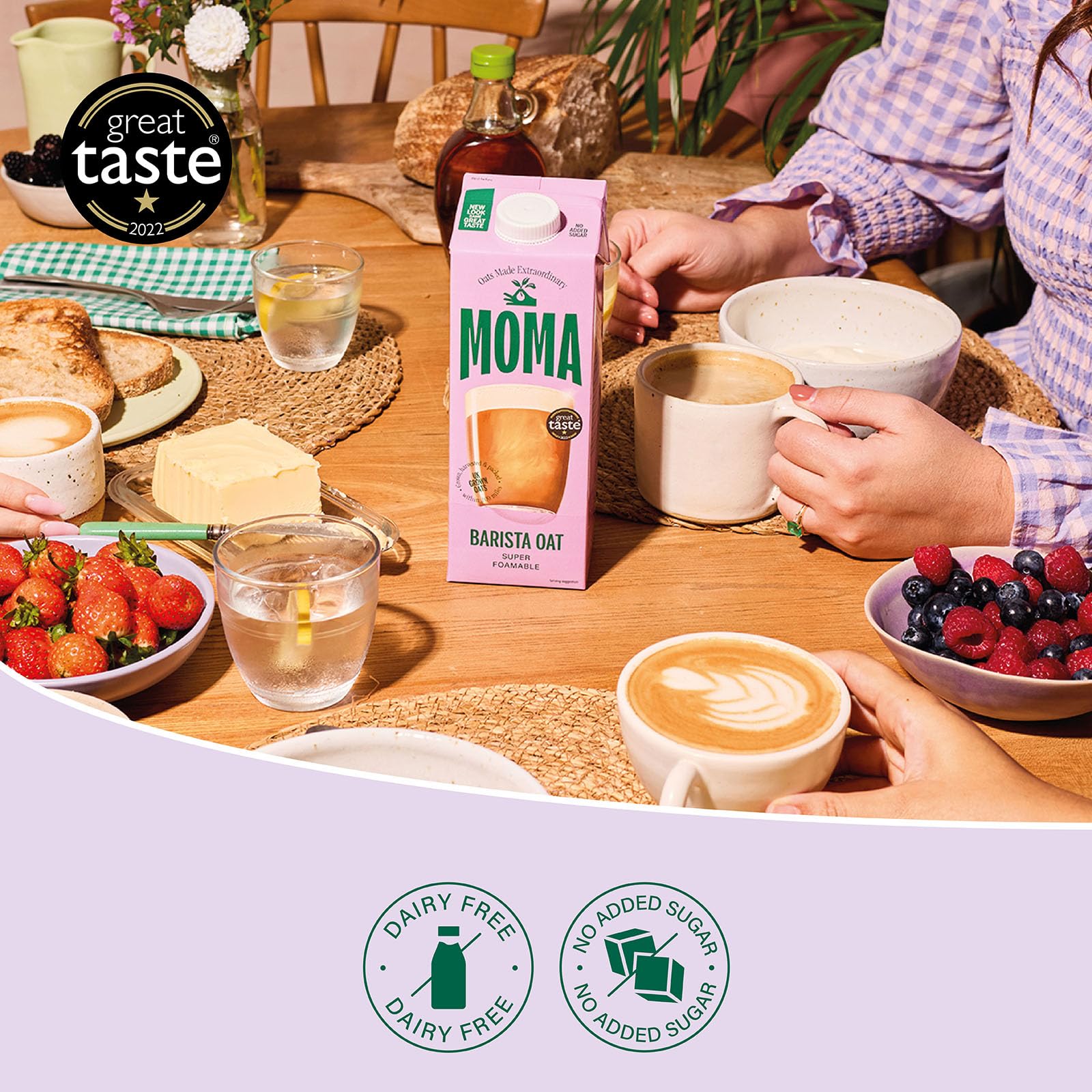 MOMA Barista Edition Oat Drink - 1L - Unsweetened Plant-Based Oat Milk for Coffee, Fortified with Vitamins D, B2 & B12 7