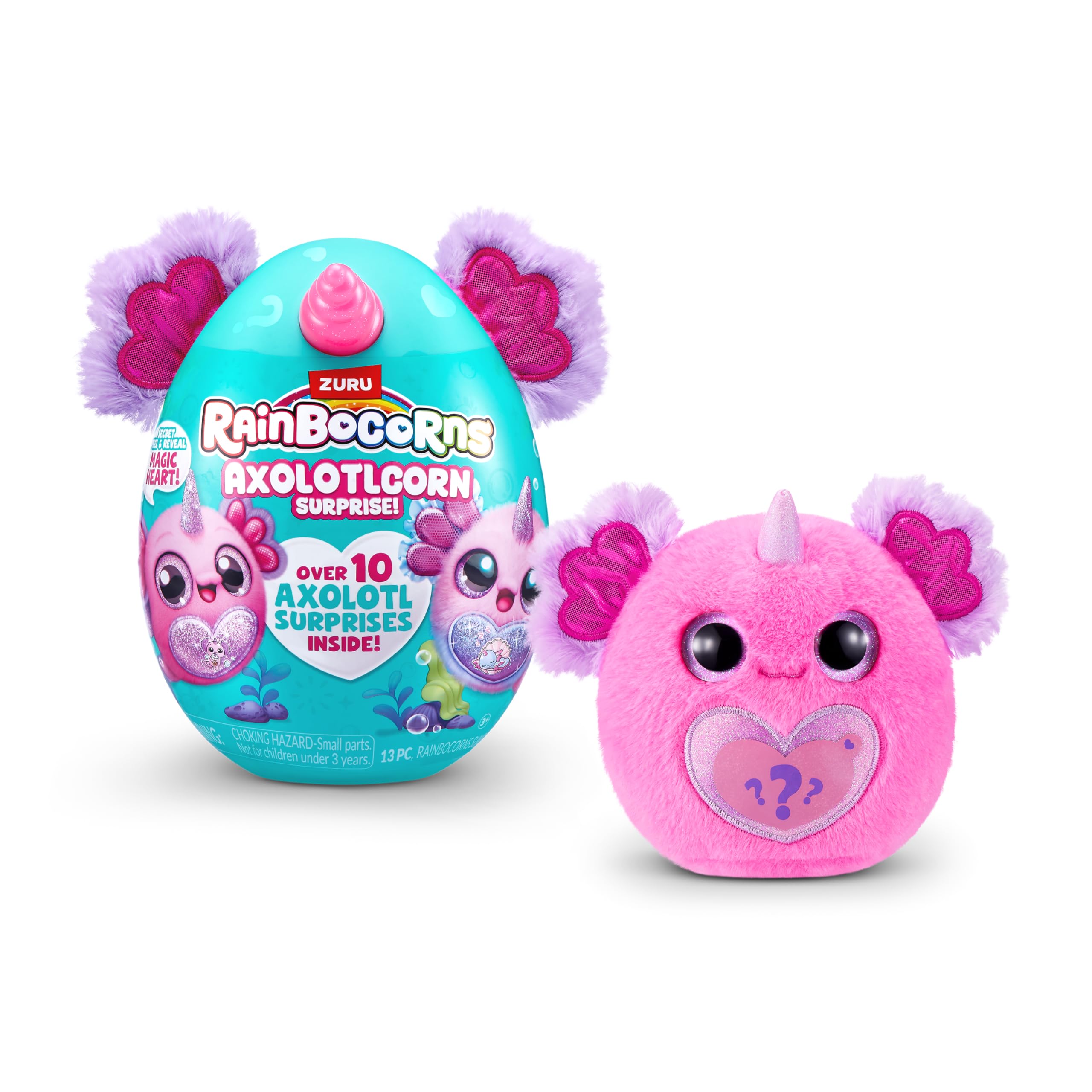 Rainbocorns Axolotlcorn Surprise by ZURU - Collectible Plush Toy with 10 Surprises, Ages 3+