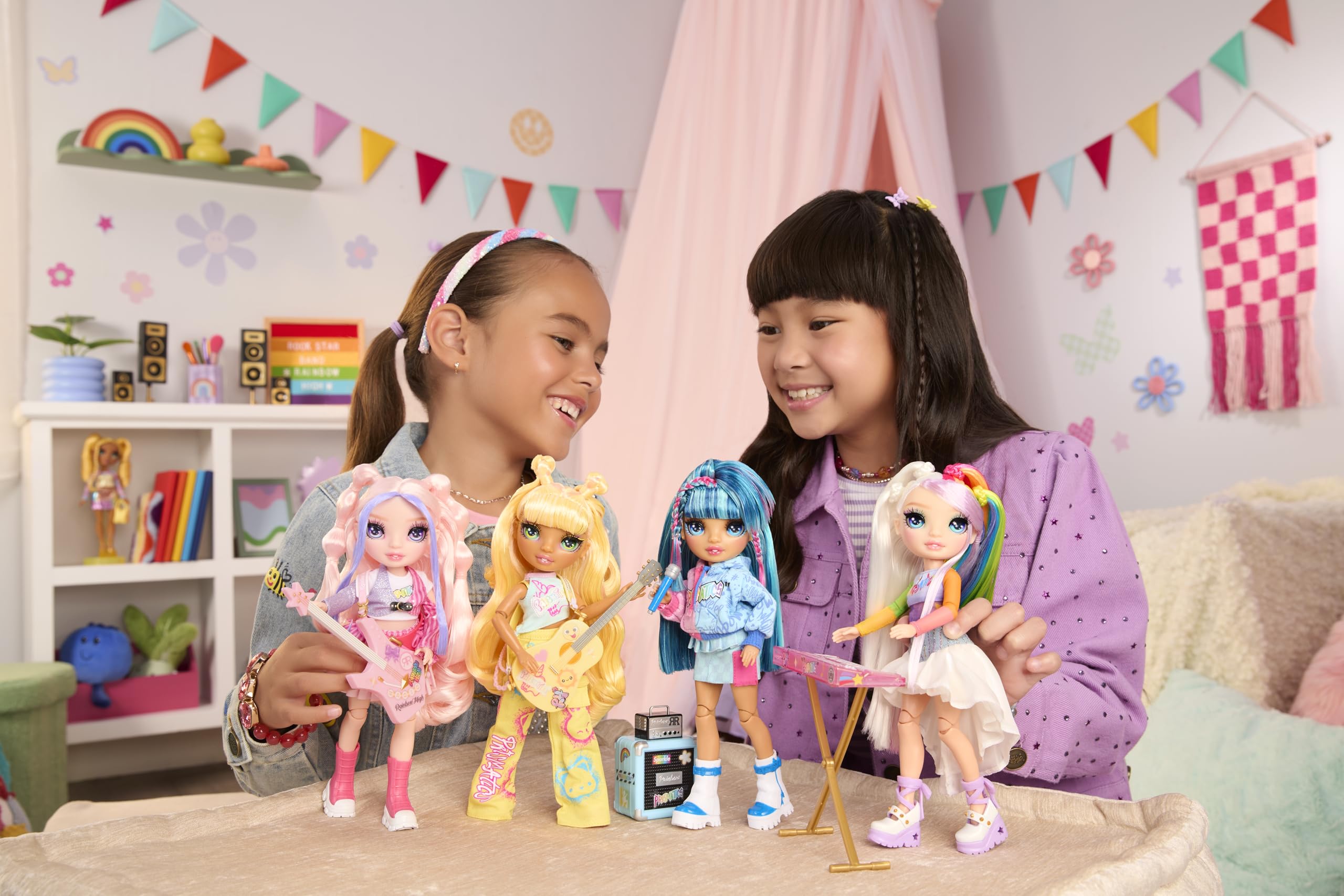Rainbow High Junior High Rock Band - Bella Pink 23cm Fashion Doll with Bass Guitar & Stickers 5