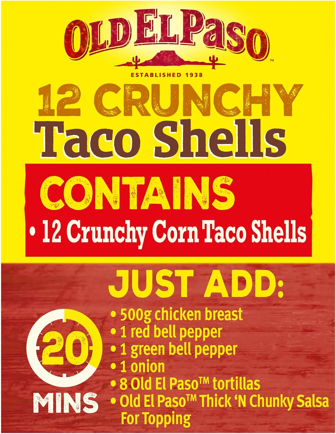 Old El Paso Original Hard and Crunchy Taco Shells 156 g (Pack of 8) 6
