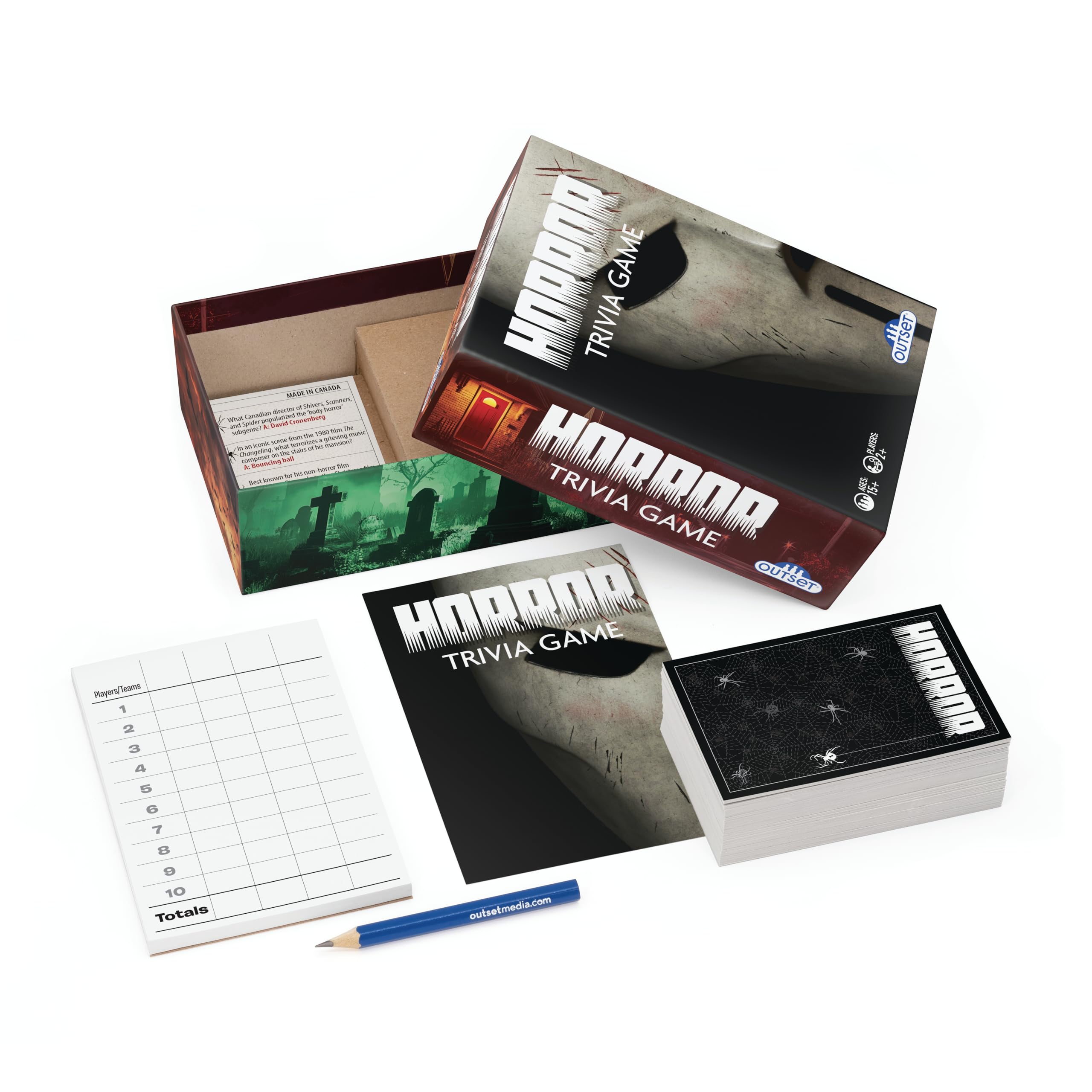 Outset Media Horror Trivia Game - 500 Quiz Questions for Horror Fans