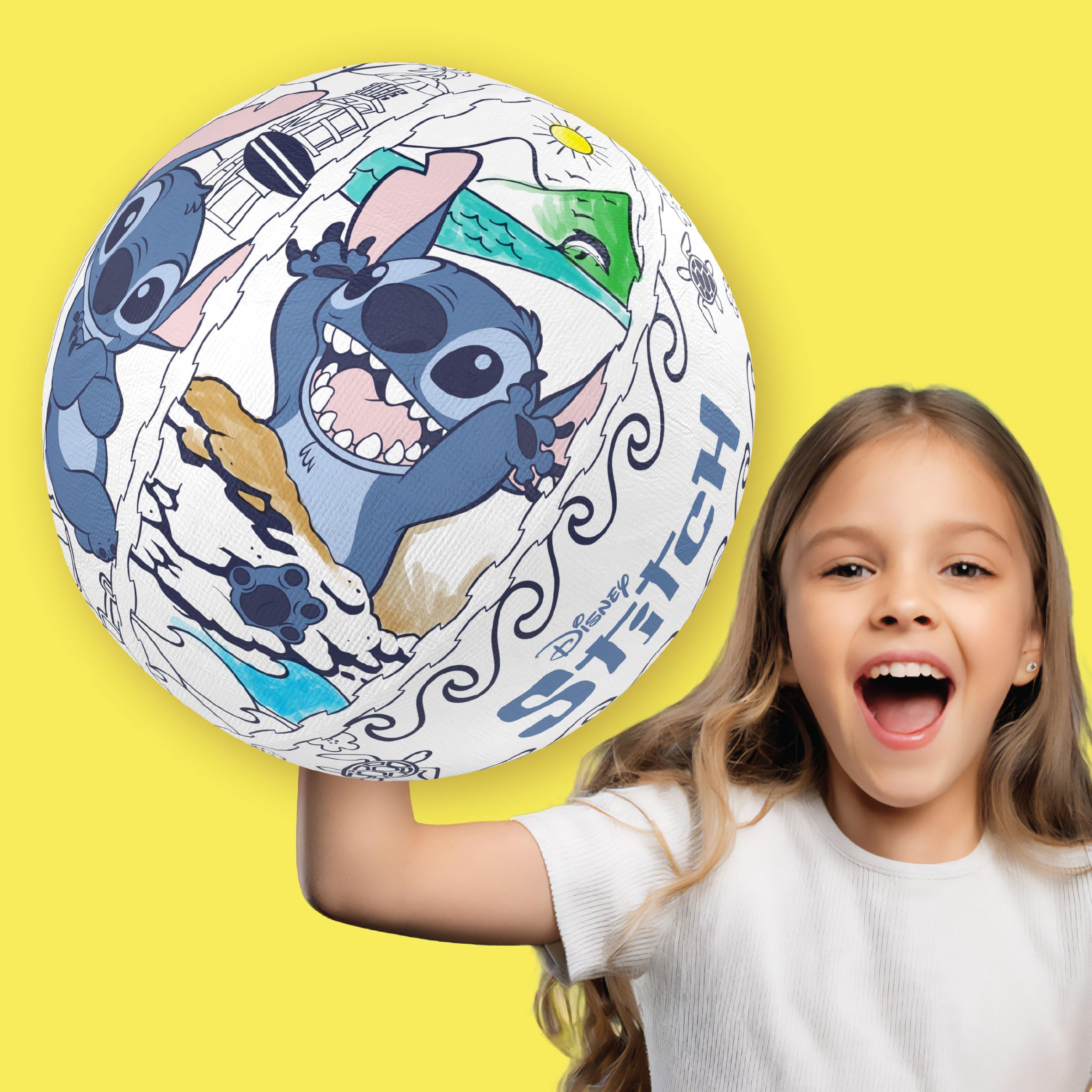 Disney Stitch Ollyball - Color-In Indoor Play Ball for Kids 4 Years and Up
