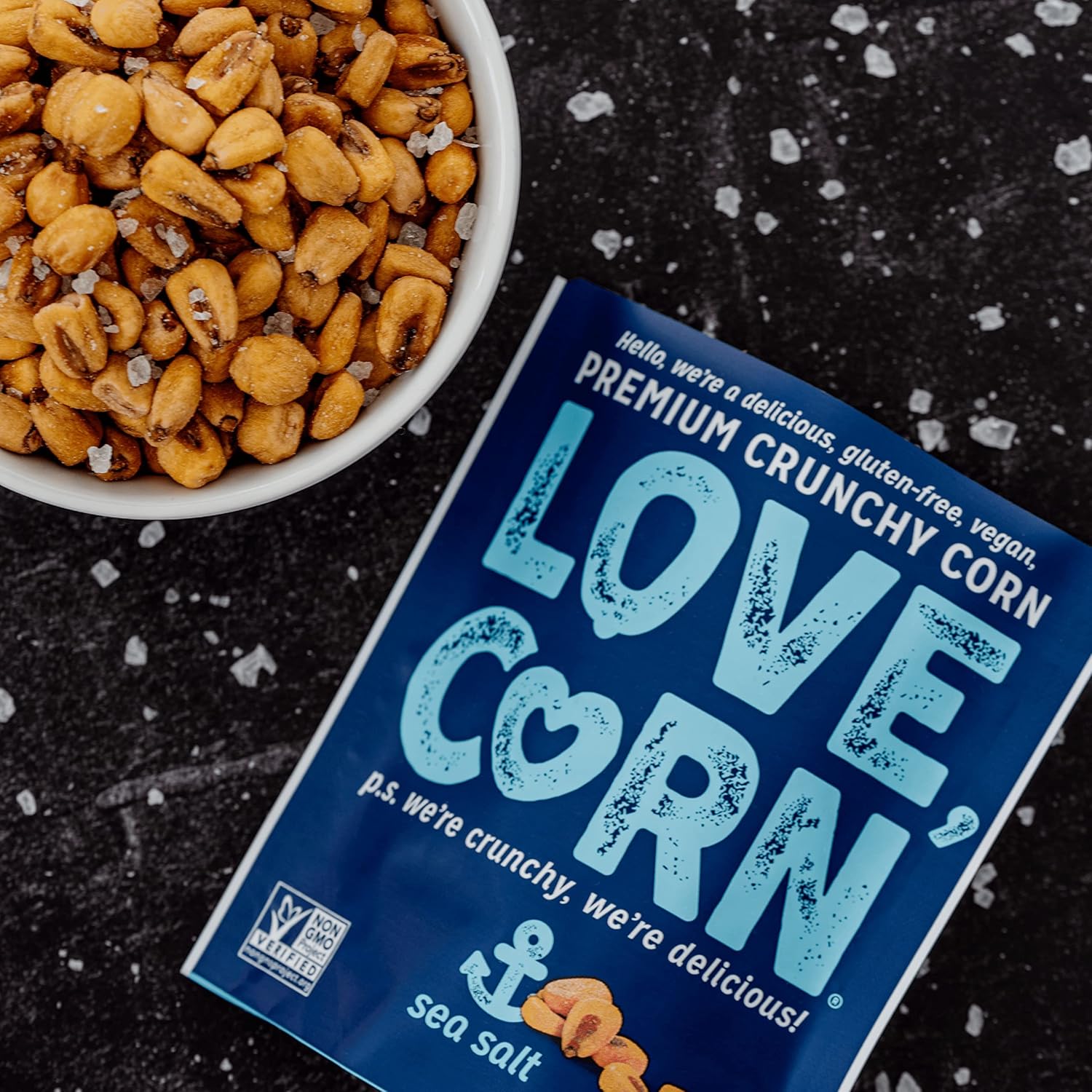 LOVE CORN Sea Salt Crunchy Corn Snack 20g x 24 Bags – Gluten Free Vegan Snack 7