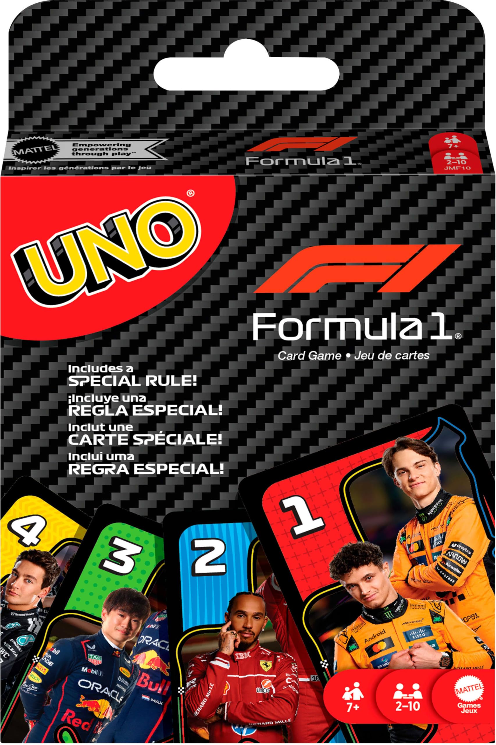 Mattel Games UNO F1 Card Game for Kids, Families, Travel & Camping, Deck Fe