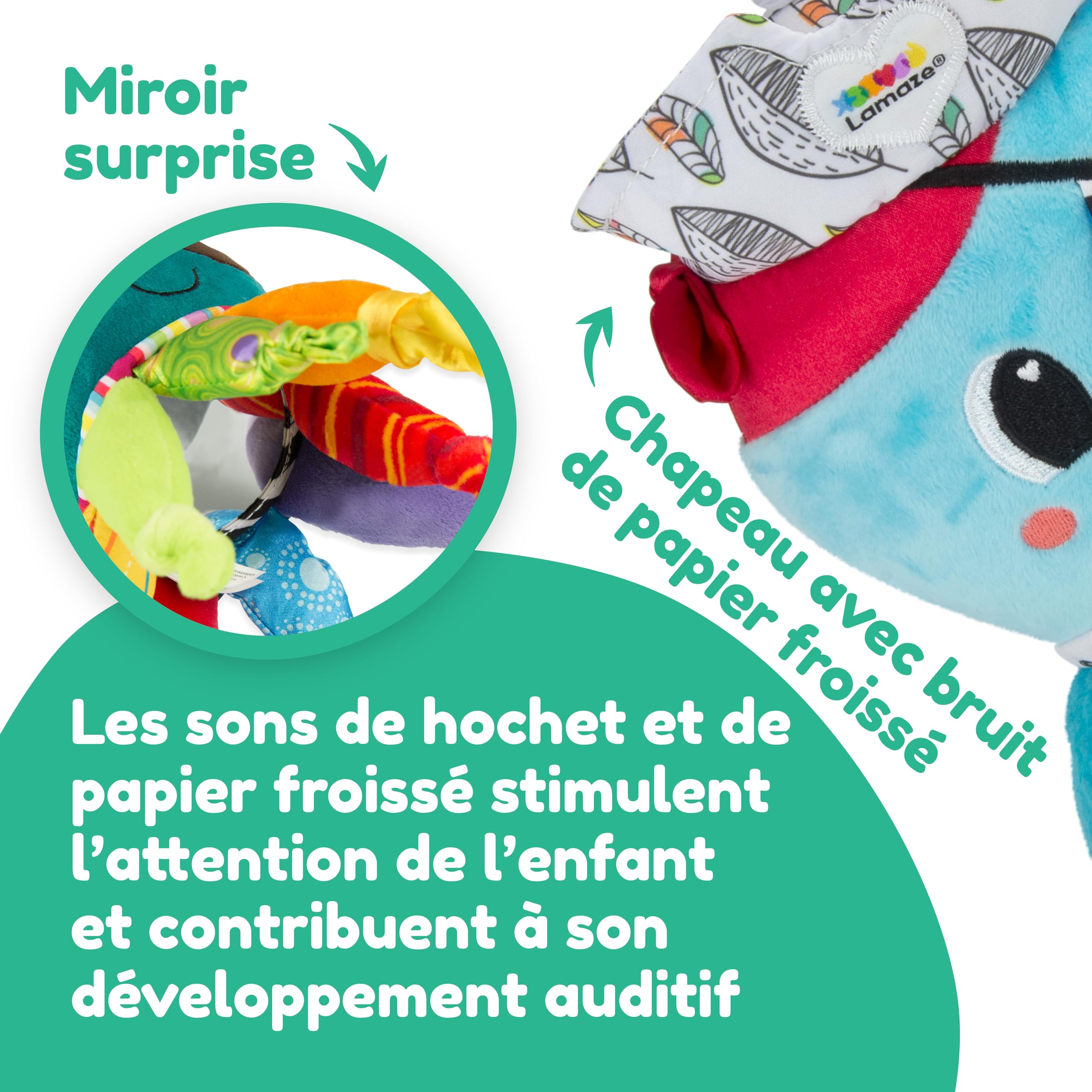 Lamaze Captain Calamari - Clip & Go Baby Sensory Toy for 0-6 Months