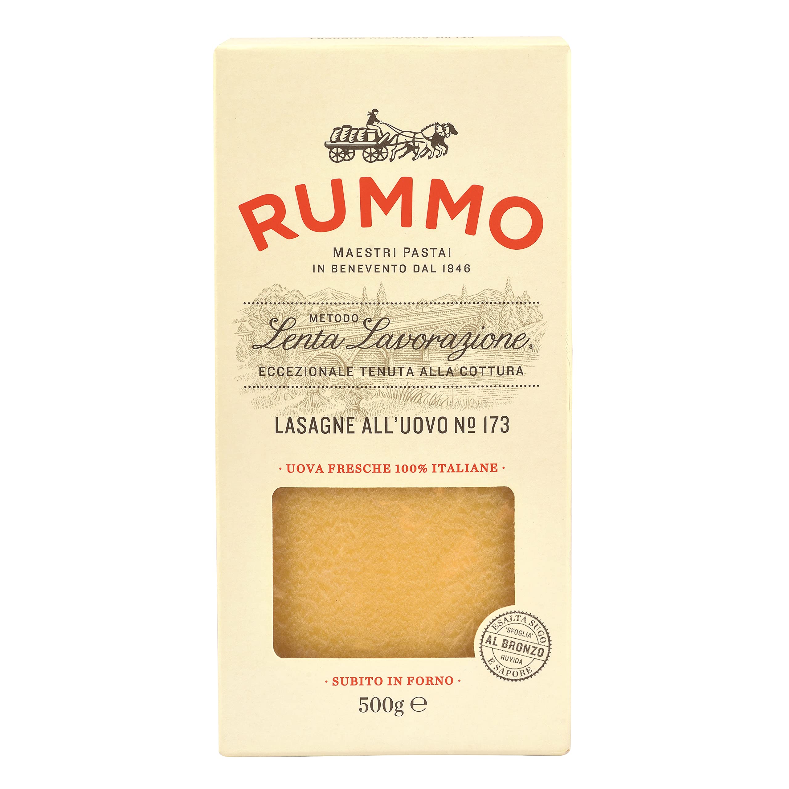 Rummo Egg Lasagne All'uovo Pasta, No.173 - Premium Italian Pasta Sheets, Ar