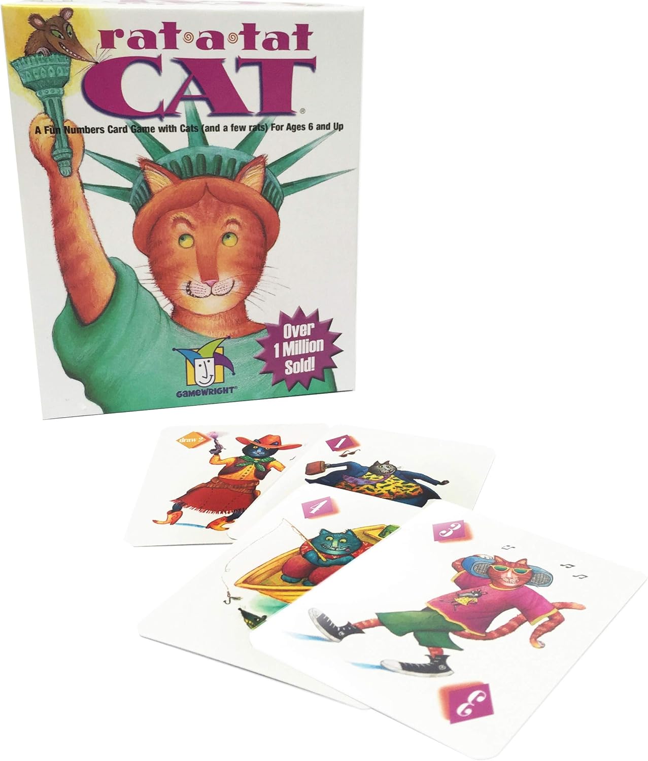 Gamewright Rat-a-tat Cat Card Game | Family Strategy Game for 2-6 Players | Ages 6+
