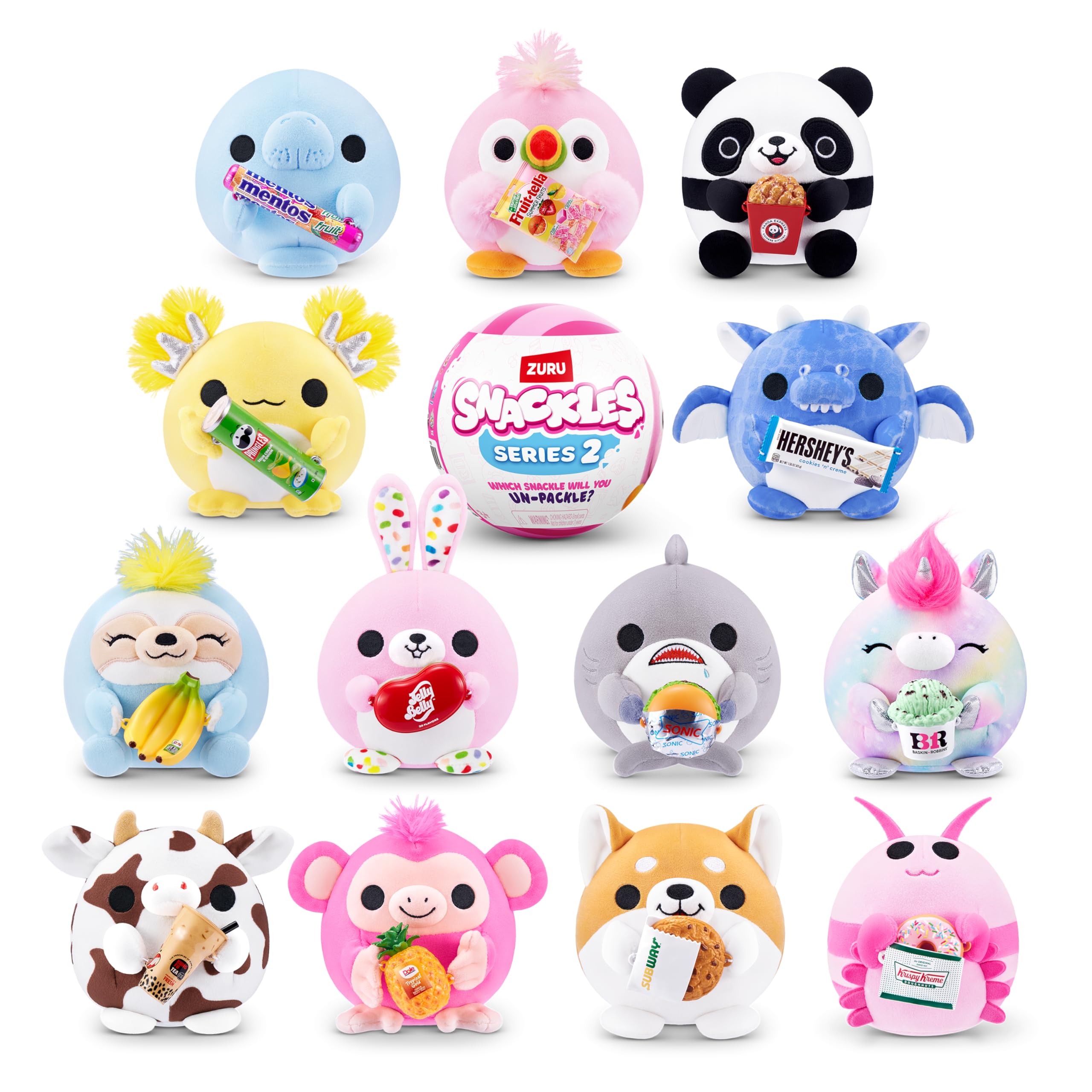 Snackles Series 2 Wave 2 Axolotl - 35 cm Super Soft Plush with Pringles Sour Cream & Onion Snack Accessory 3