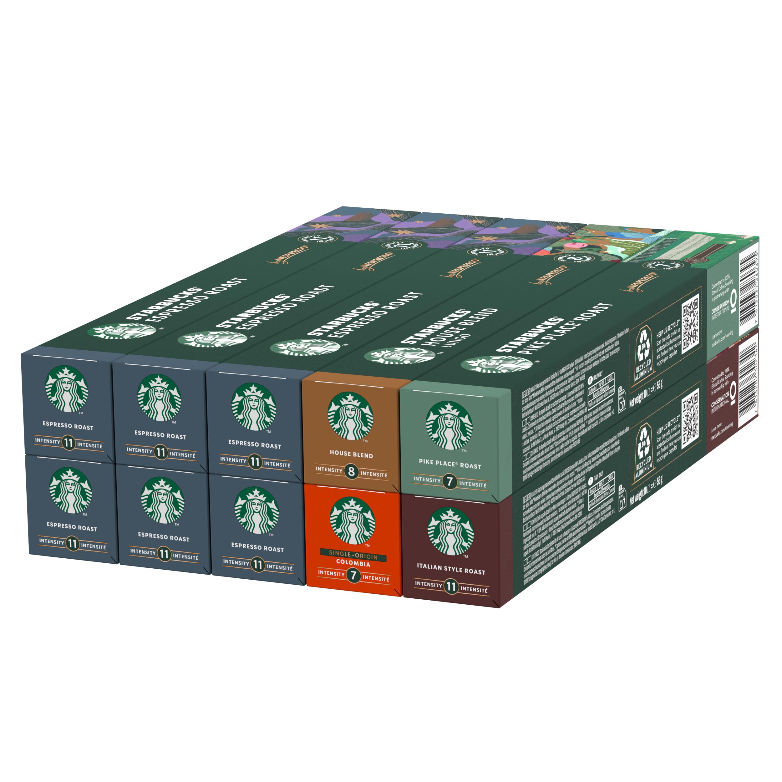 STARBUCKS - Coffee Shop Classics Espresso Roast Pack by Nespresso, 100 Capsules