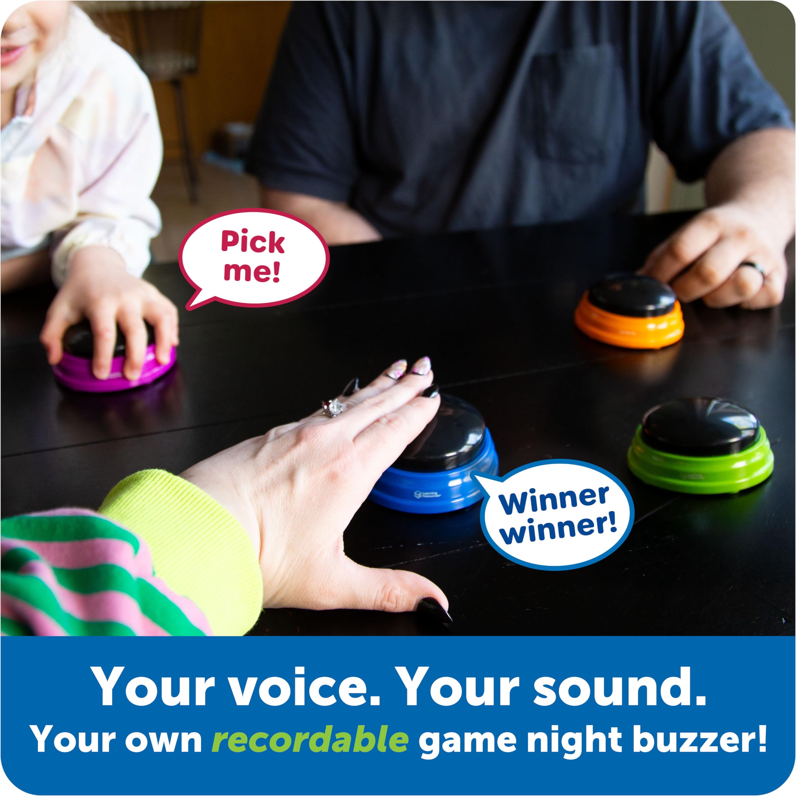 Learning Resources Recordable Answer Buzzers - 7-Second Sound Recording, 4-Color Set, Ages 3+ 10