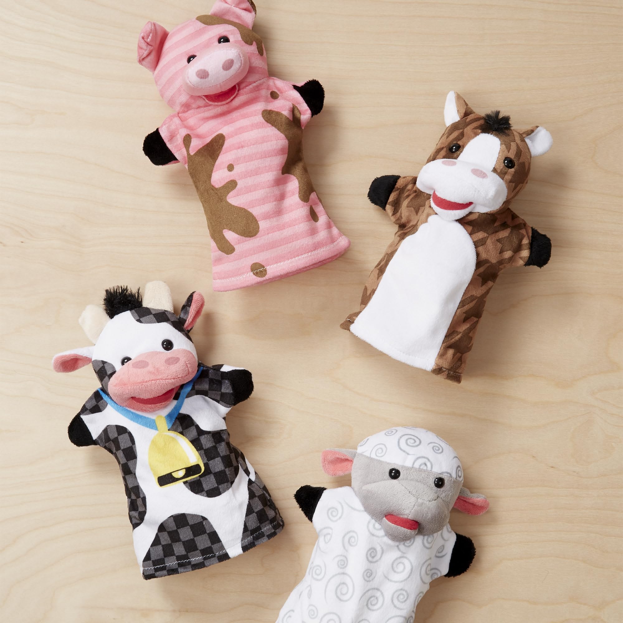 Melissa & Doug Farm Friends Hand Puppets - 4-Piece Soft Puppet Set for Toddlers 2+ 18