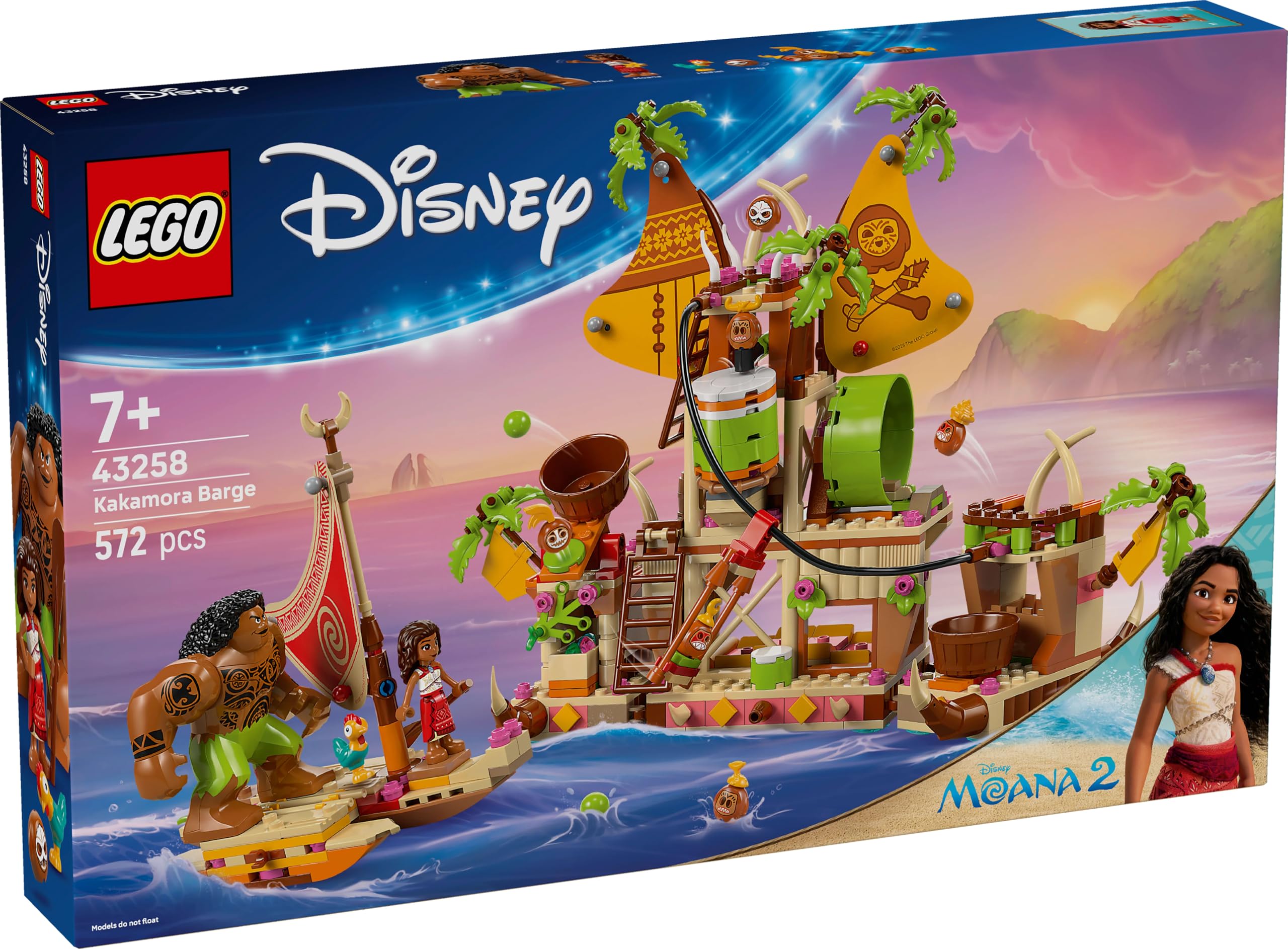 LEGO Disney Moana 2 Kakamora Barge Building Set - 572-Piece Boat Playset with Characters 3
