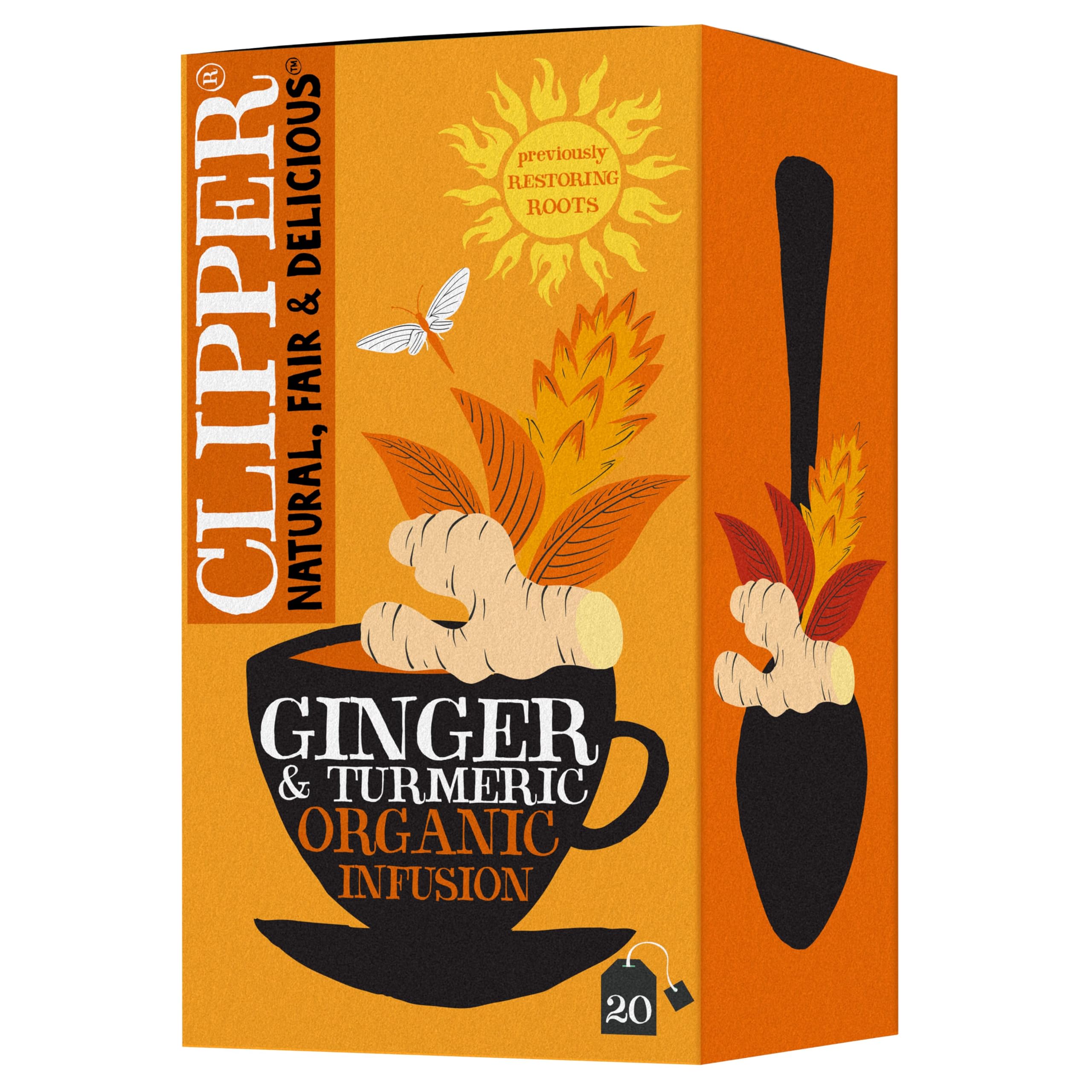 Clipper - Organic Restoring Roots Ginger & Turmeric Tea Bags | 20 Infusions 8