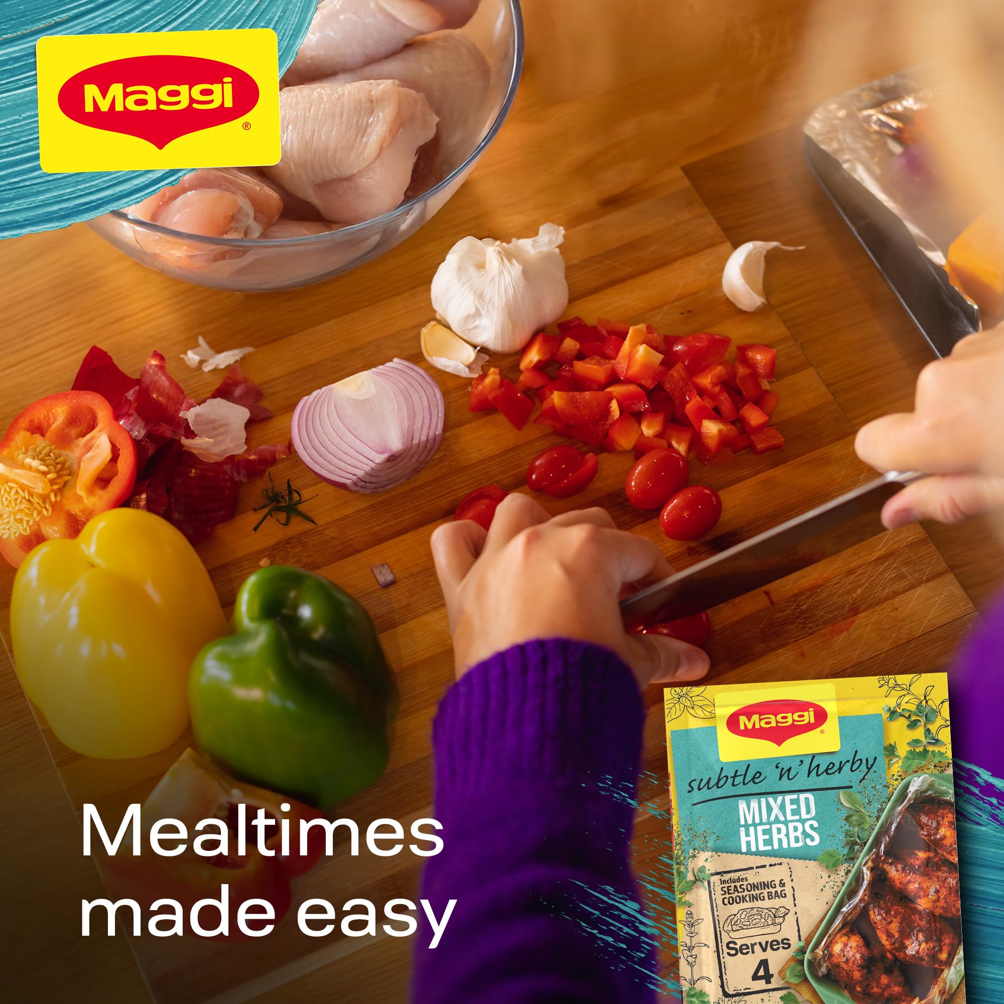 MAGGI So Juicy Mixed Herbs Chicken Seasoning with Cooking Bag, 30g 8