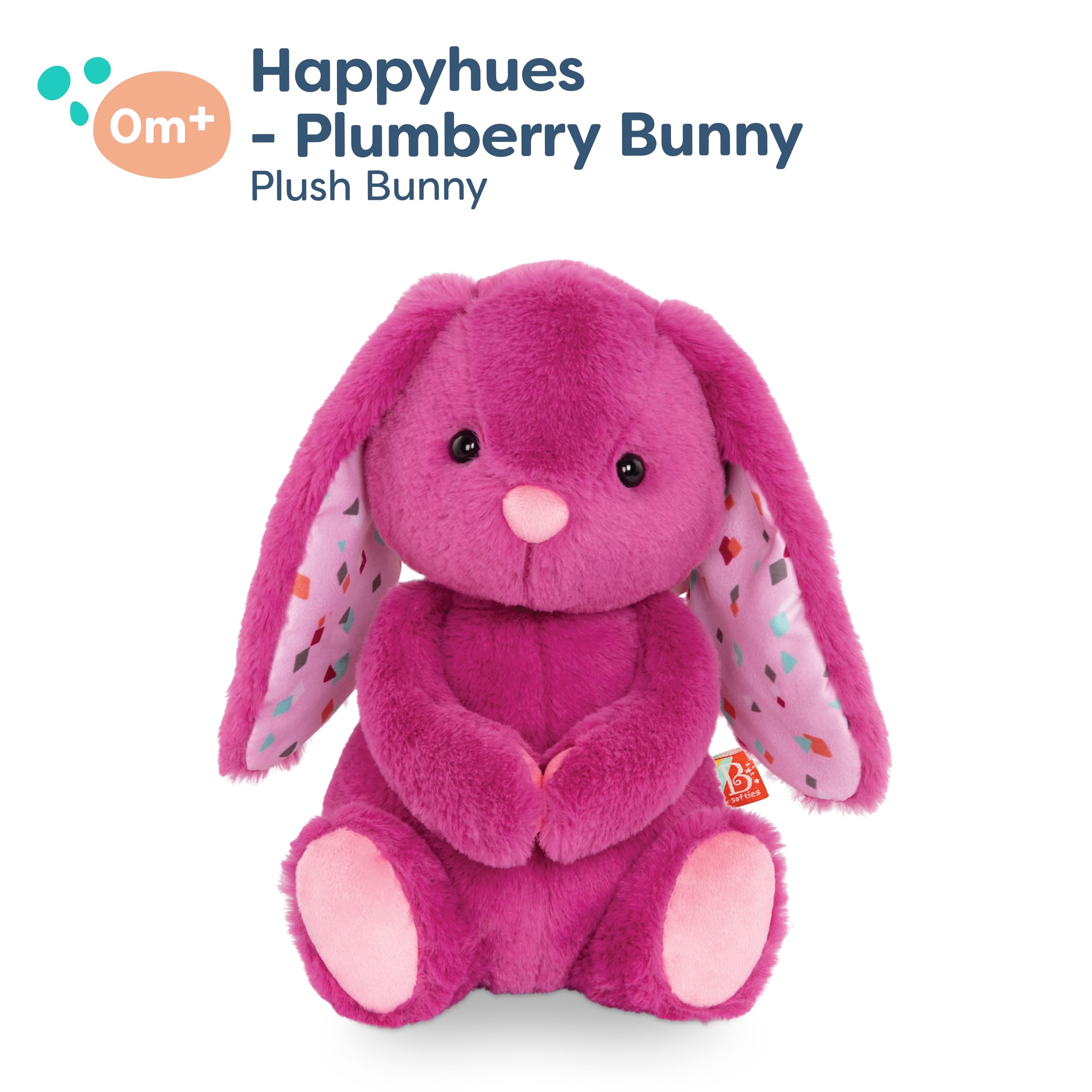 B. Toys Happy Hues Plush Bunny - Super Soft Stuffed Animal for Babies & Toddlers - Plumberry Pink 5