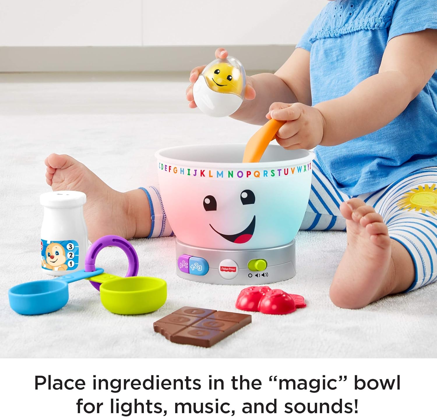 Fisher-Price Laugh & Learn Magic Colour Mixing Bowl - Light-Up Educational Pretend Play Toy for Toddlers 6M+ 3