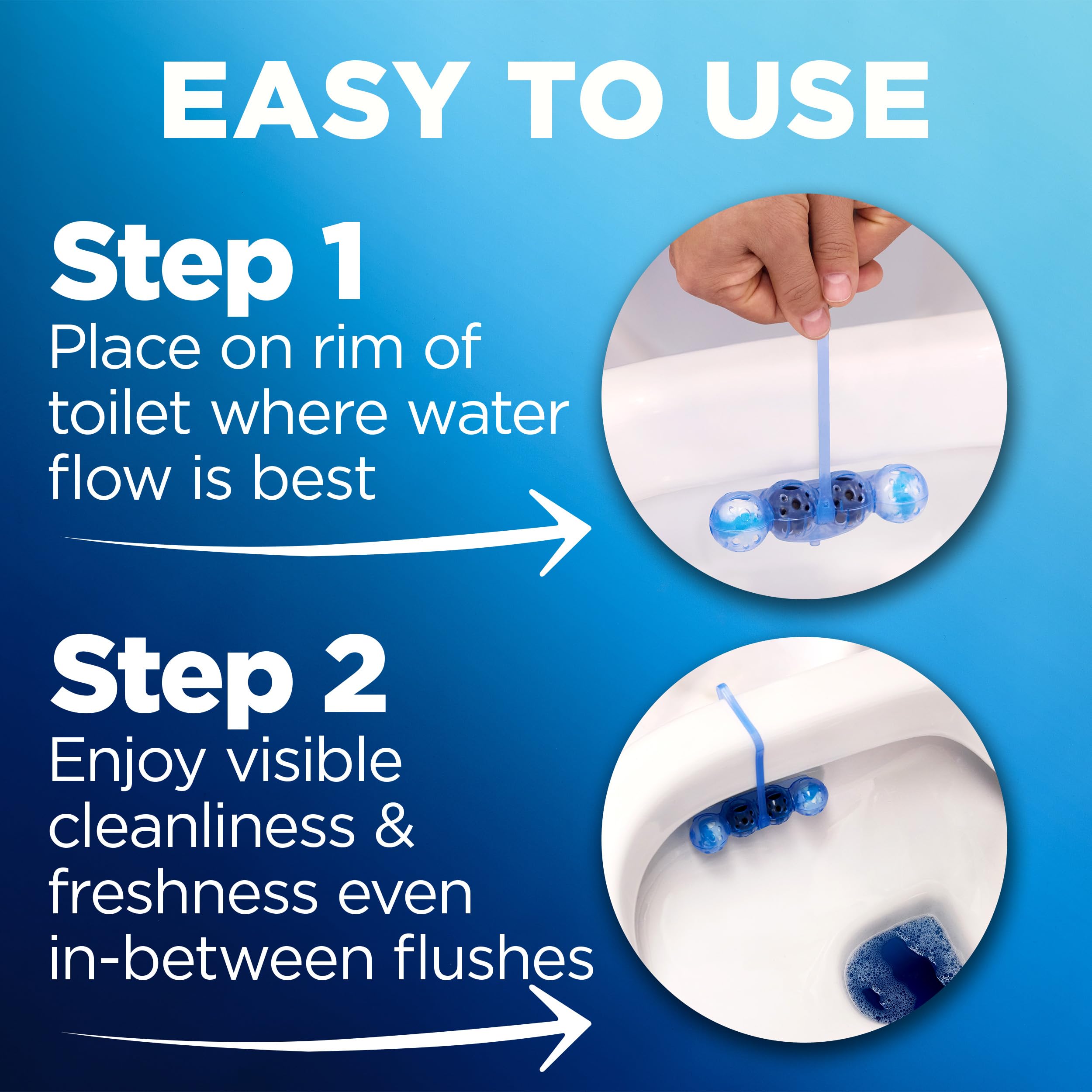 Bloo Self Active Bleach Toilet Rim Block | 4-Function Formula | Pack of 1 5