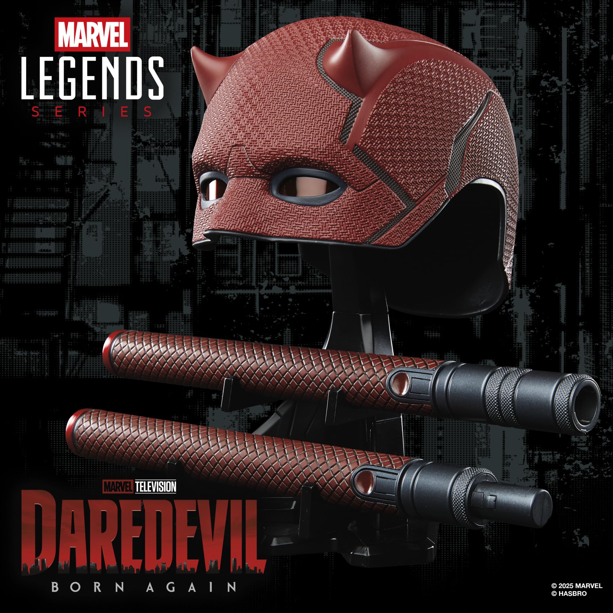 Marvel Legends Daredevil: Born Again Roleplay Mask and Billy Club Set | 1:1 Scale Wearable 5