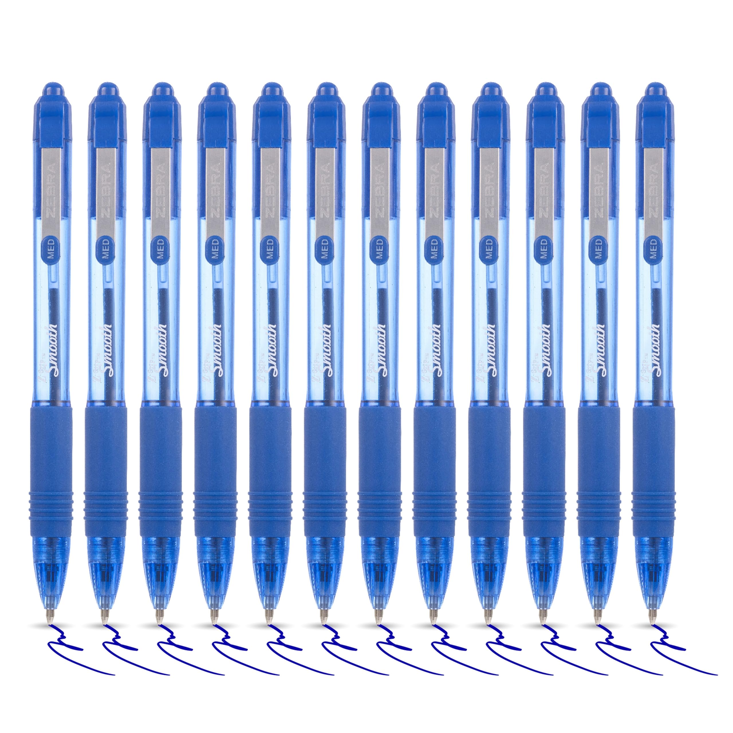 Zebra Pen Z-Grip Smooth Retractable Ballpoint Pen - 1.0mm Medium Point Blue Ink, 12-Pack 1