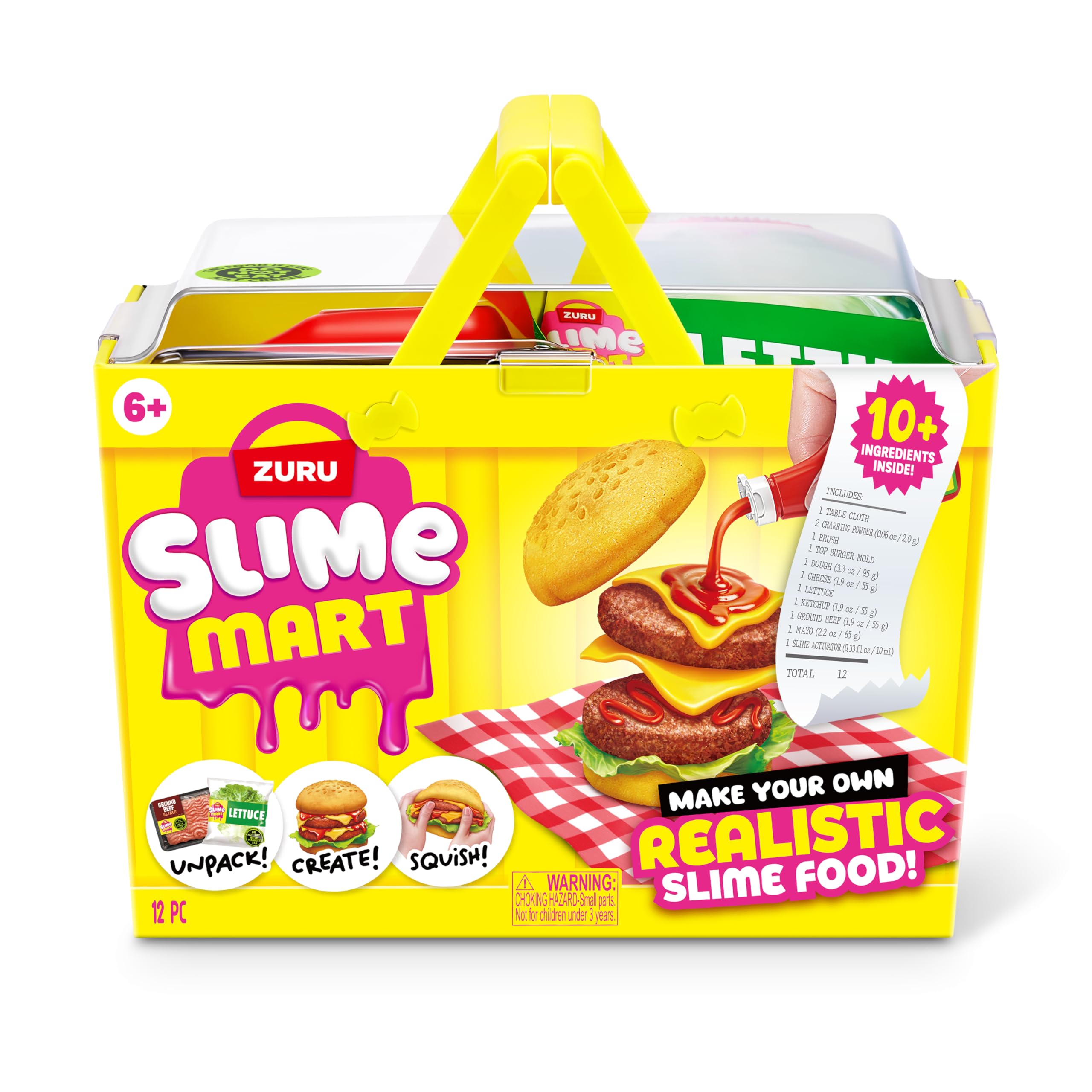 Slime Mart Small Basket by ZURU - Burger Slime Compound Kit for Kids 6+