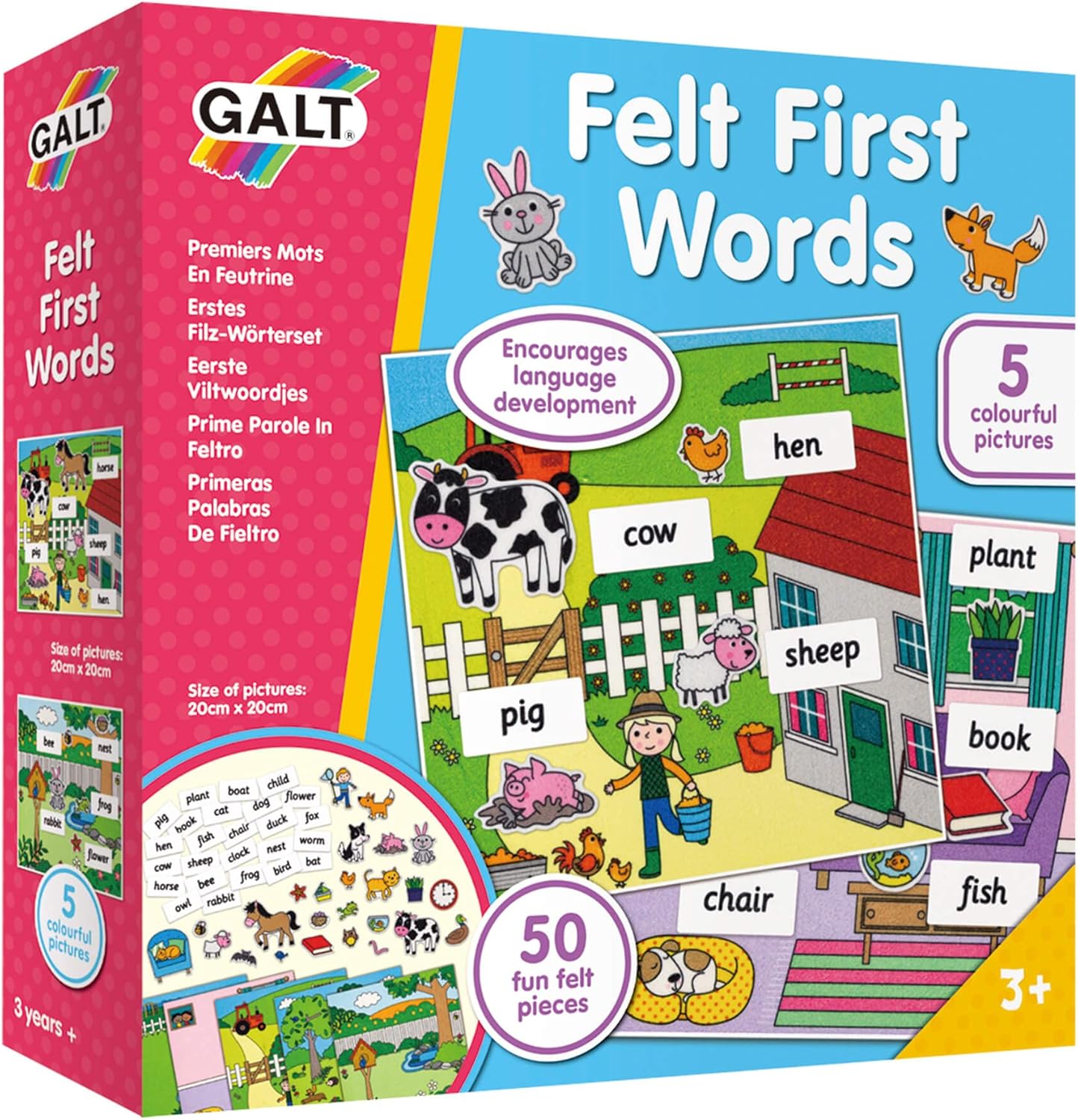 Galt Felt First Words Playset - Educational Felt Activity for Toddlers 3 Years+