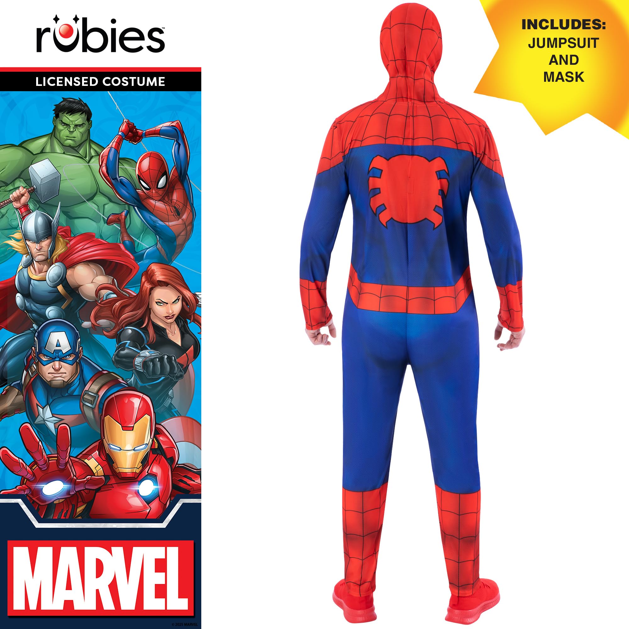Rubies Official Spider-man Adult Costume - Men's Medium, Jumpsuit & Mask Included